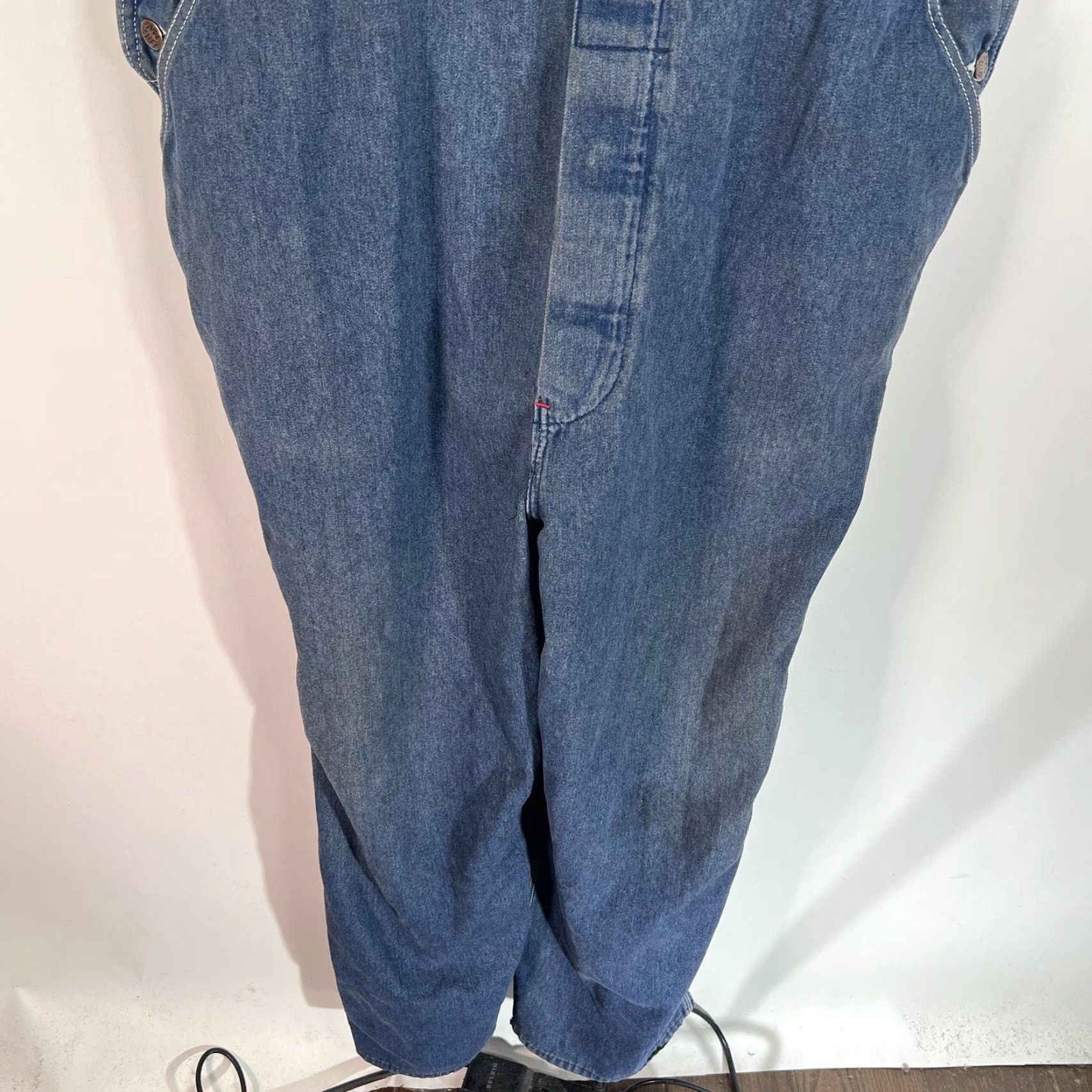 Vintage BIG MAC Denim Bibs Mens XL Blue 42X29 Regular Carpenter Jeans Size US 36 / EU 52 - 4 Thumbnail