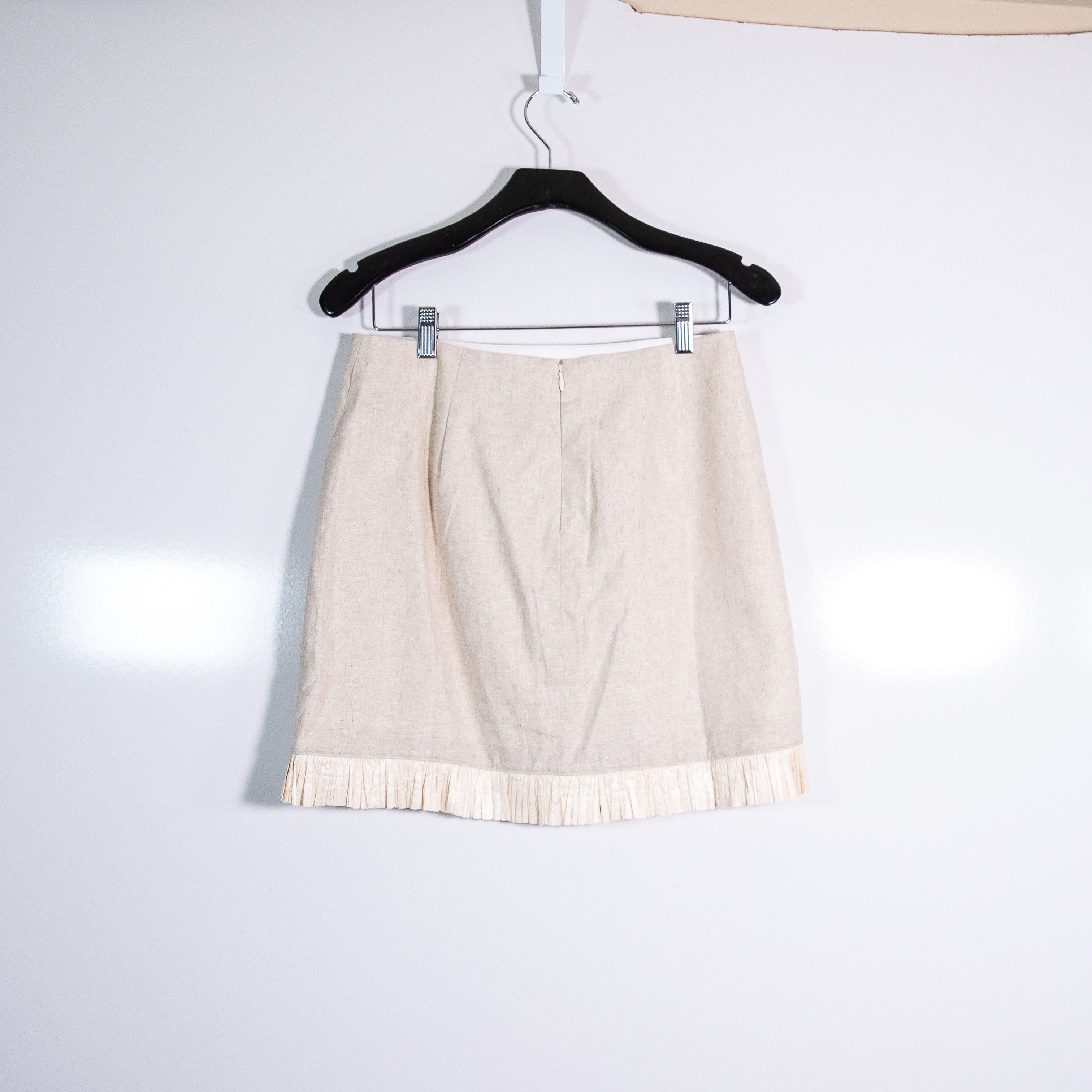 J.Crew NEW J. Crew Straw Raffia Ruffle Trim Linen Size 26" / US 2 / IT 38 - 4 Thumbnail