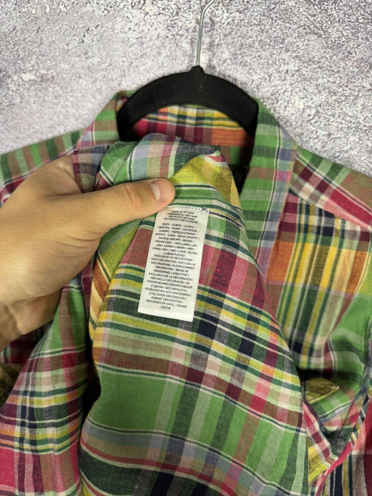 Polo Ralph Lauren Lauren Ralph Lauren 100% Linen Check Shirt Button Up Large Size US L / EU 52-54 / 3 - 11 Thumbnail