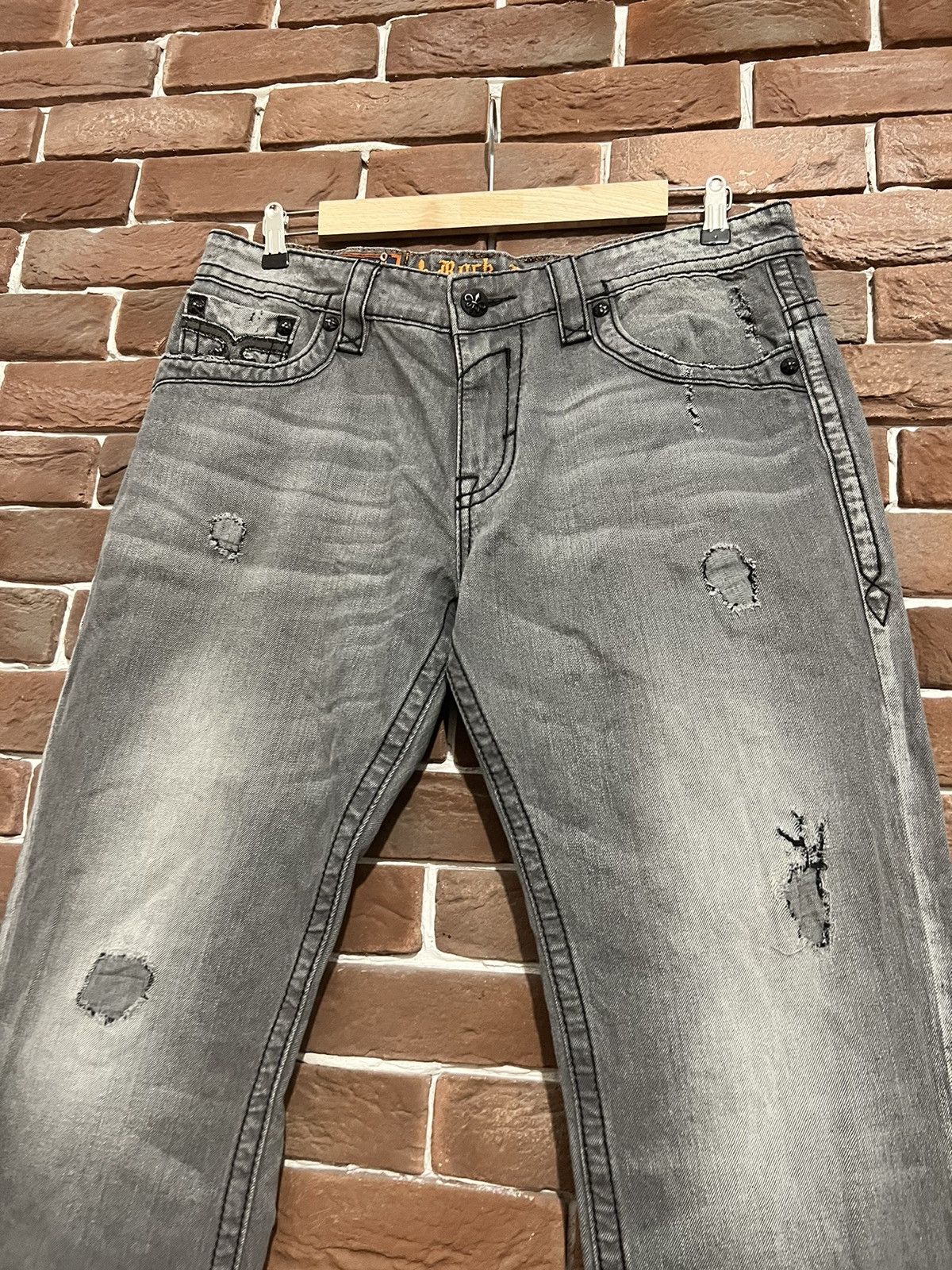 Rock Revival Rare Vintage Rock Revival Drip Denim Jeans Pants USA 36 Size US 36 / EU 52 - 4 Thumbnail