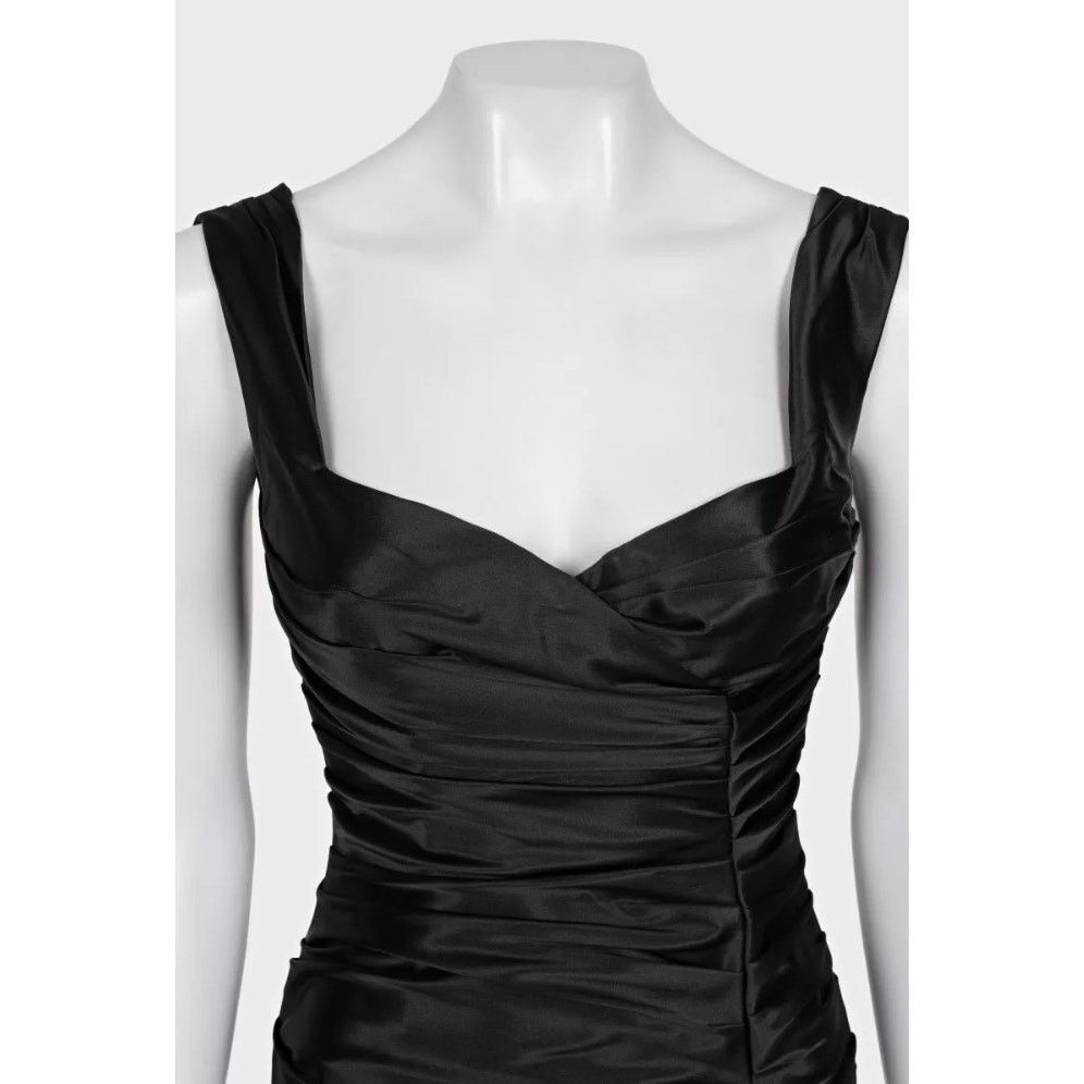 Dolce & Gabbana Dolce & Gabbana Black Draped Mini Dress - IT40/S Size S / US 4 / IT 40 - 4 Thumbnail