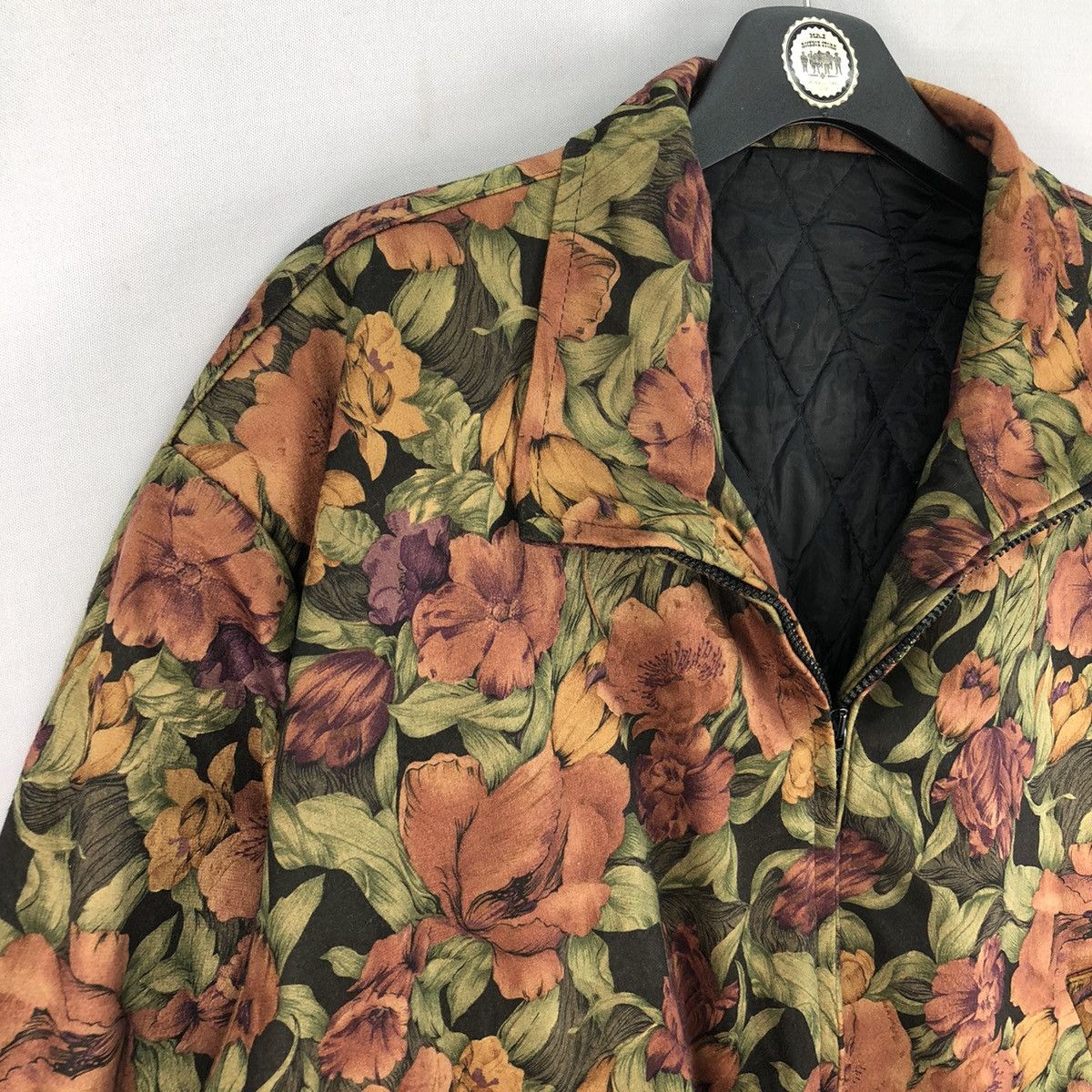 Vintage Vintage 80's Fullprint Flora Quilted Lining Bomber Jacket Size M / US 6-8 / IT 42-44 - 2 Thumbnail