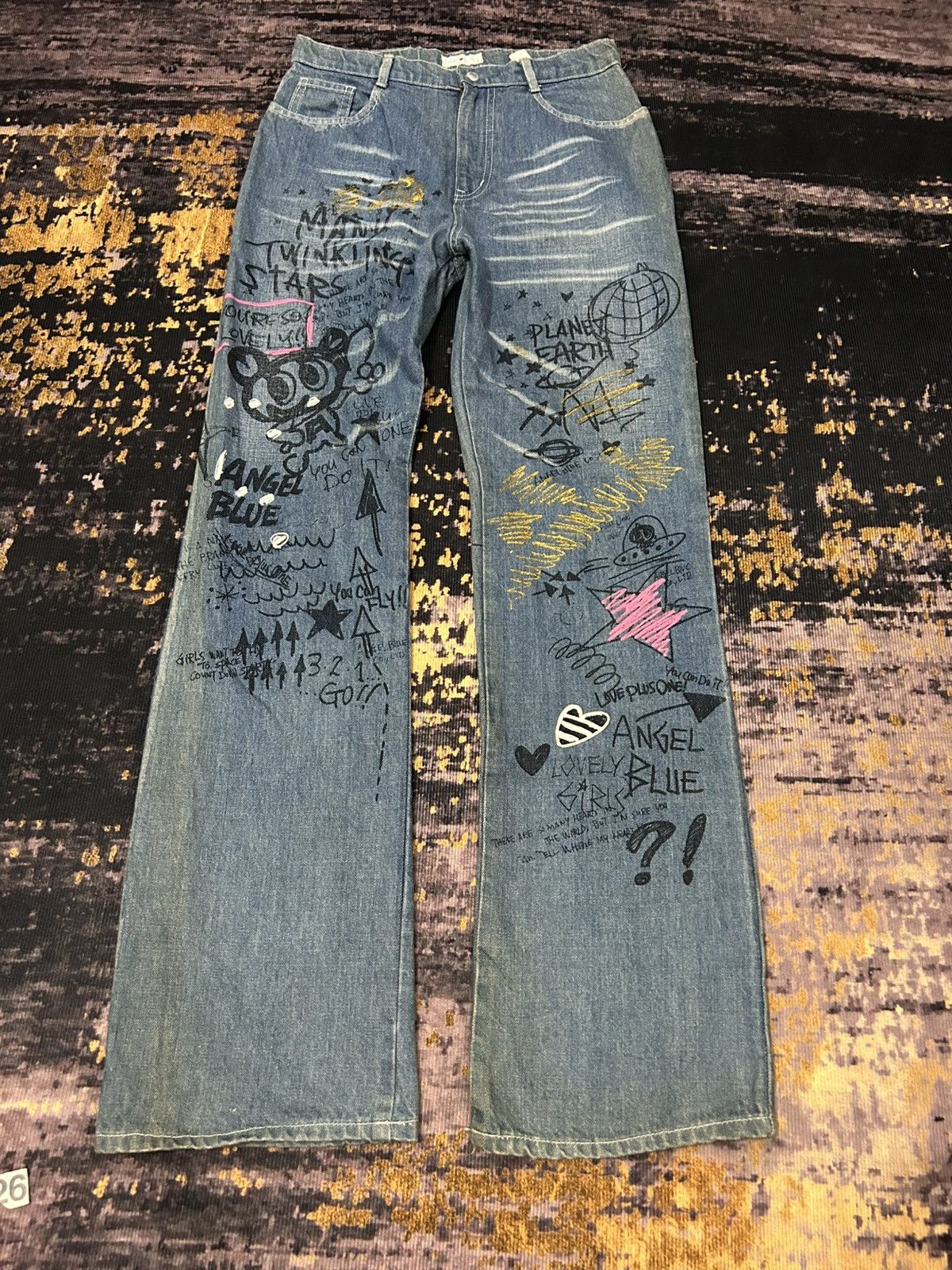 Angel Blue Vintage Angel Blue Claw Mark Faded Flare Jeans Size US 28 / EU 44 - 2 Thumbnail