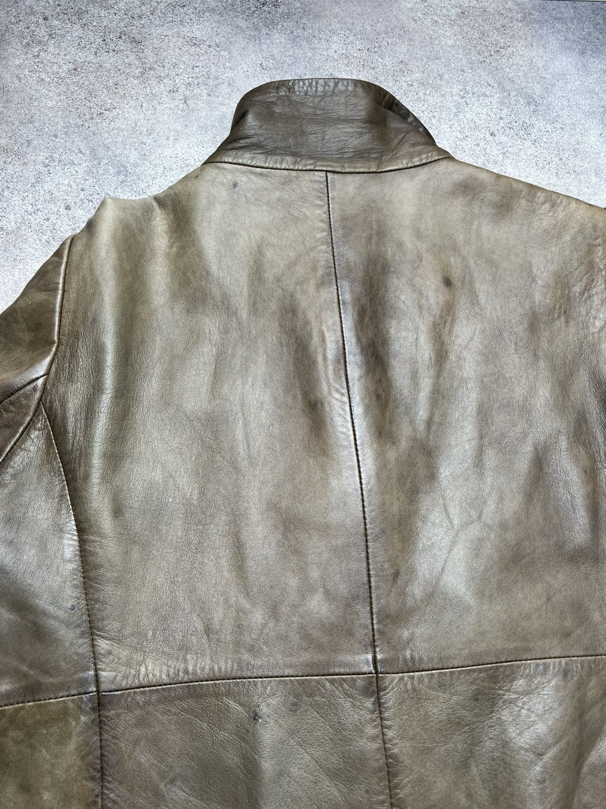 Japanese Brand × Vintage Vintage washed obscur style leather coat Size M / US 6-8 / IT 42-44 - 13 Thumbnail