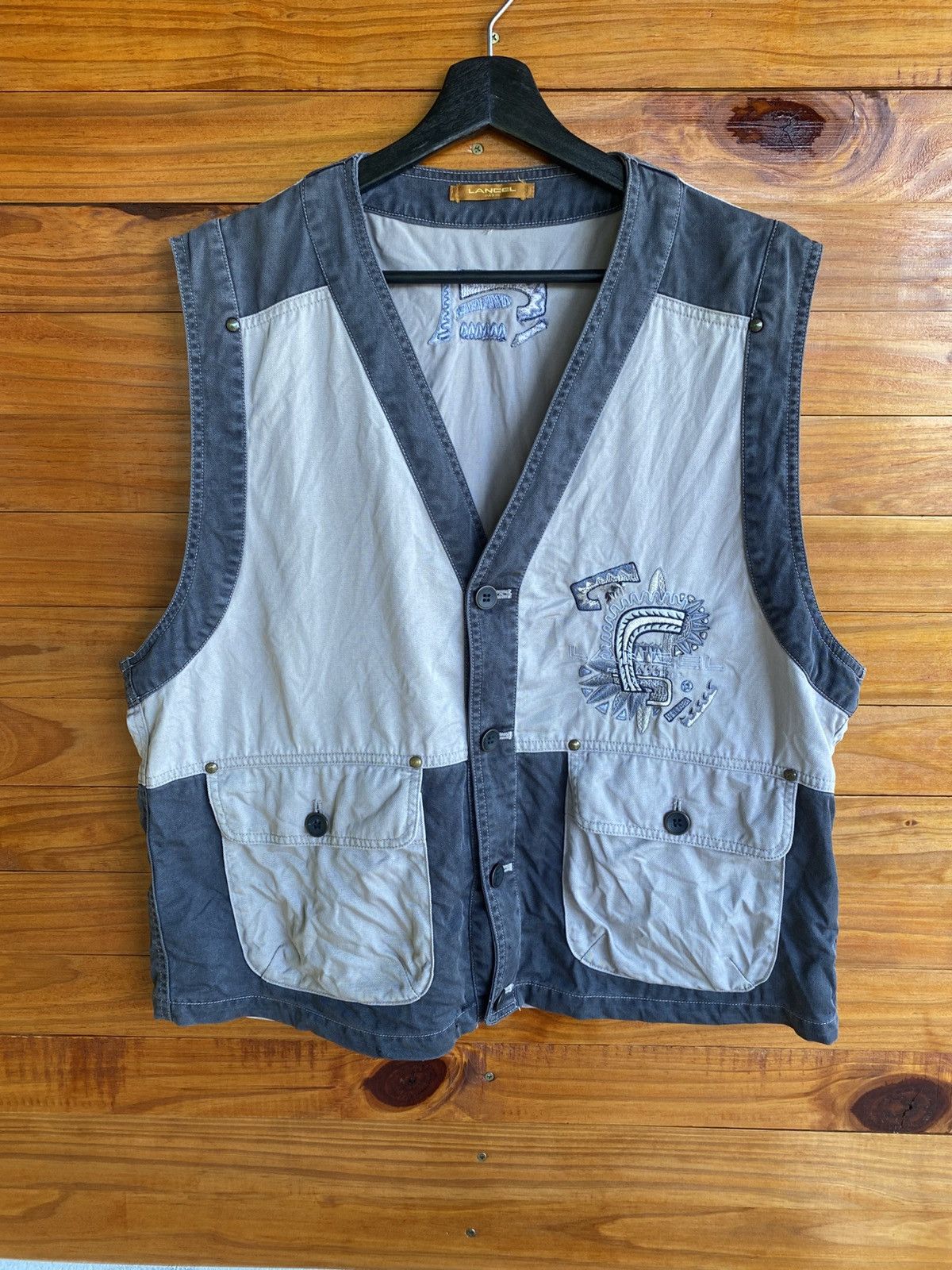 Lancel Vintage Lancel Paris TwoTone Utility Vest Embroidered Native Size US XL / EU 56 / 4 - 3 Thumbnail