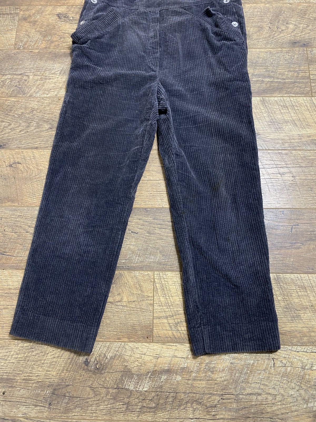 Vintage Prénatal 100% Cotton Gray Corduroy Overalls Made in Italy Size US 32 / EU 48 - 3 Thumbnail