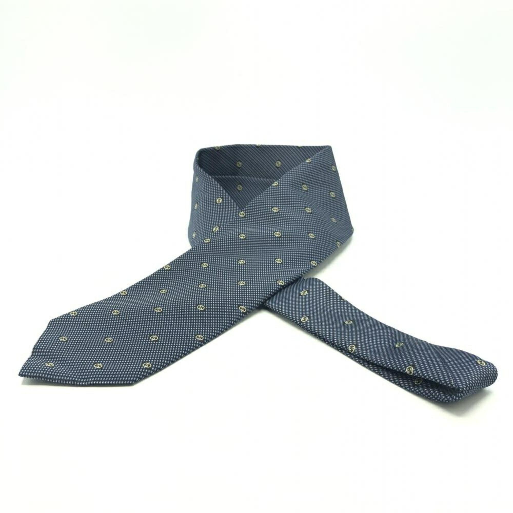 Gucci GUCCI GANDOM Interlocking G Tie Blue Gucci Size ONE SIZE - 1 Thumbnail