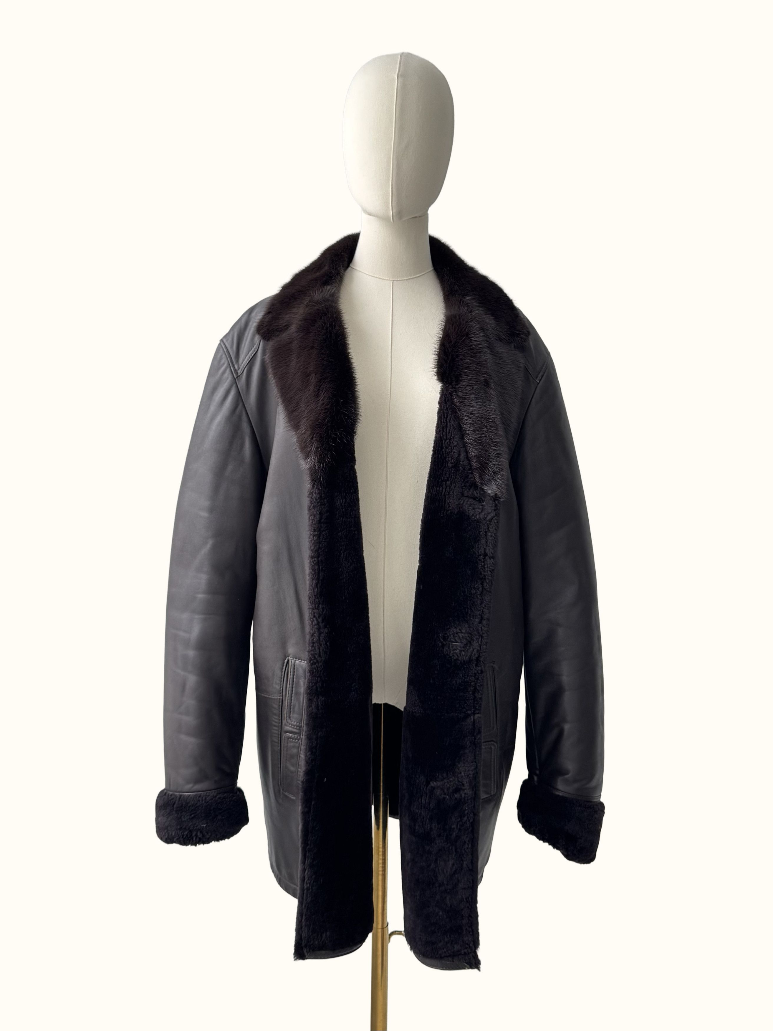 Vintage Vintage Real Sheepskin Coat (B250)D15E2 Size US XXL / EU 58 / 5 - 3 Thumbnail
