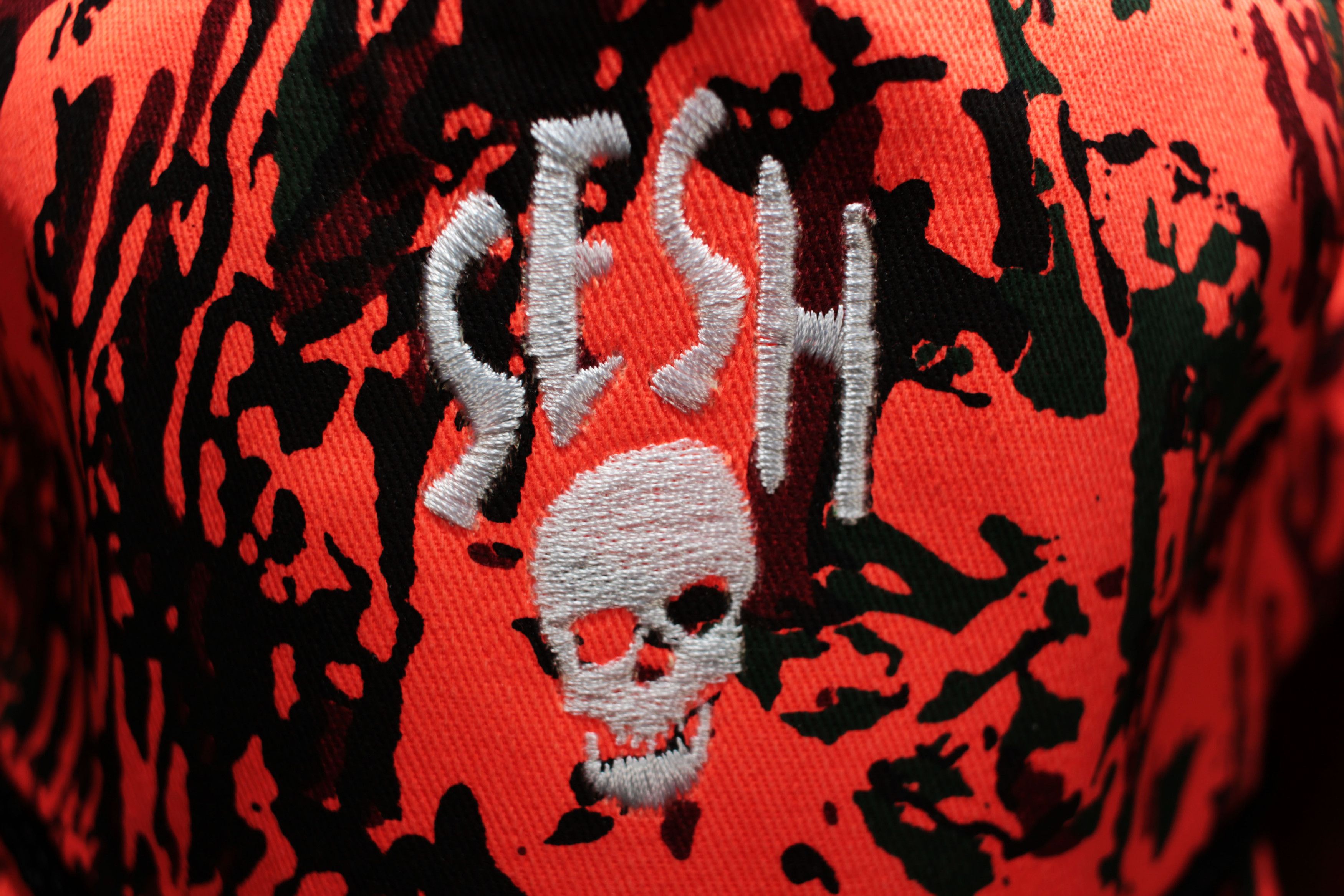 Bones × TeamSESH TeamSESH "SeshSkull" Camo Hat (Orange) Size ONE SIZE - 3 Thumbnail