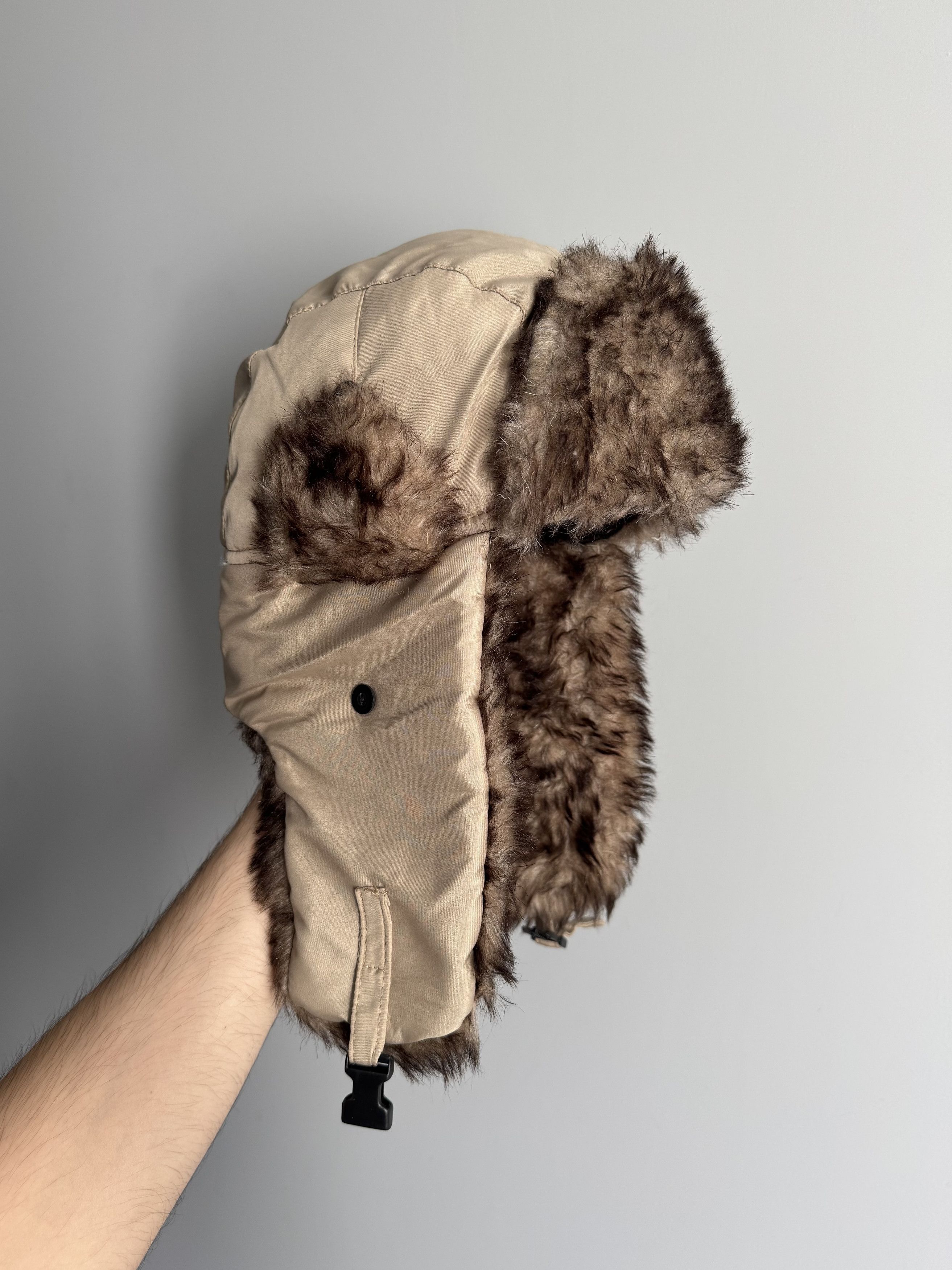 Japanese Brand Vintage Nylon Ushanka Fuzzy Warm Trapper Fur Hat Size ONE SIZE - 1 Thumbnail