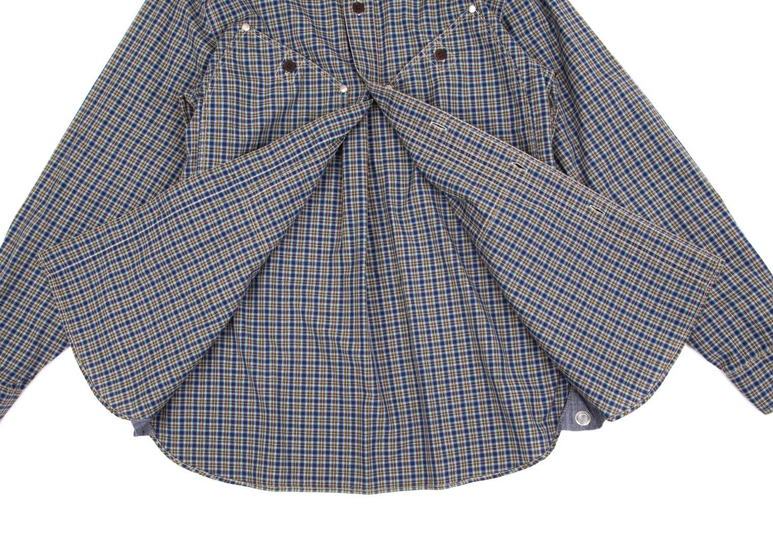 Junya Watanabe Checkered Pocket Shirt in Navy Tea Green, Size XS Size US XS / EU 42 / 0 - 10 Thumbnail