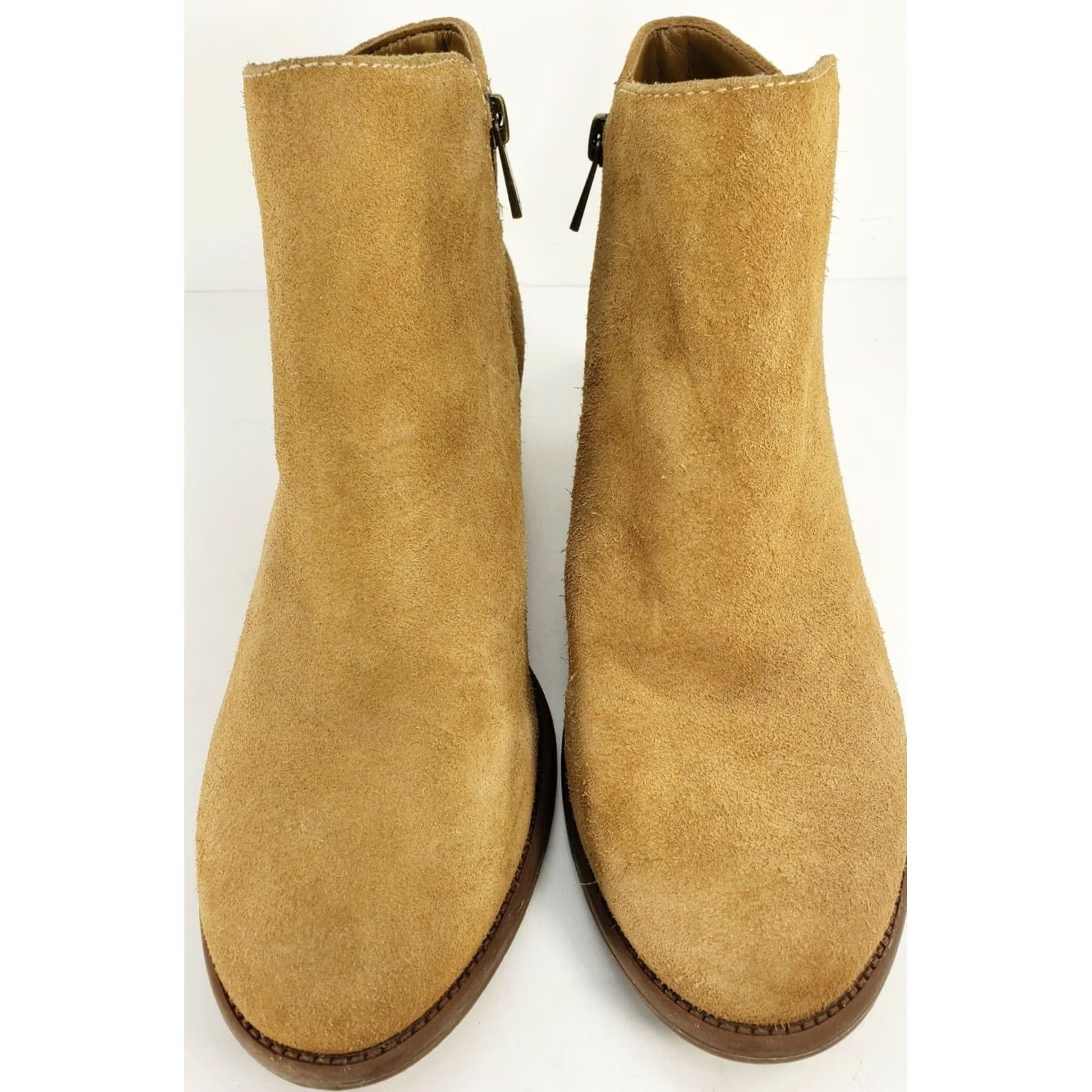 Jessica Simpson JESSICA Simpson Delaine Women's Ankle Boots Tan Suede Leather Block Heel Zip 9.5M Boots Size US 10 / IT 40 - 3 Thumbnail