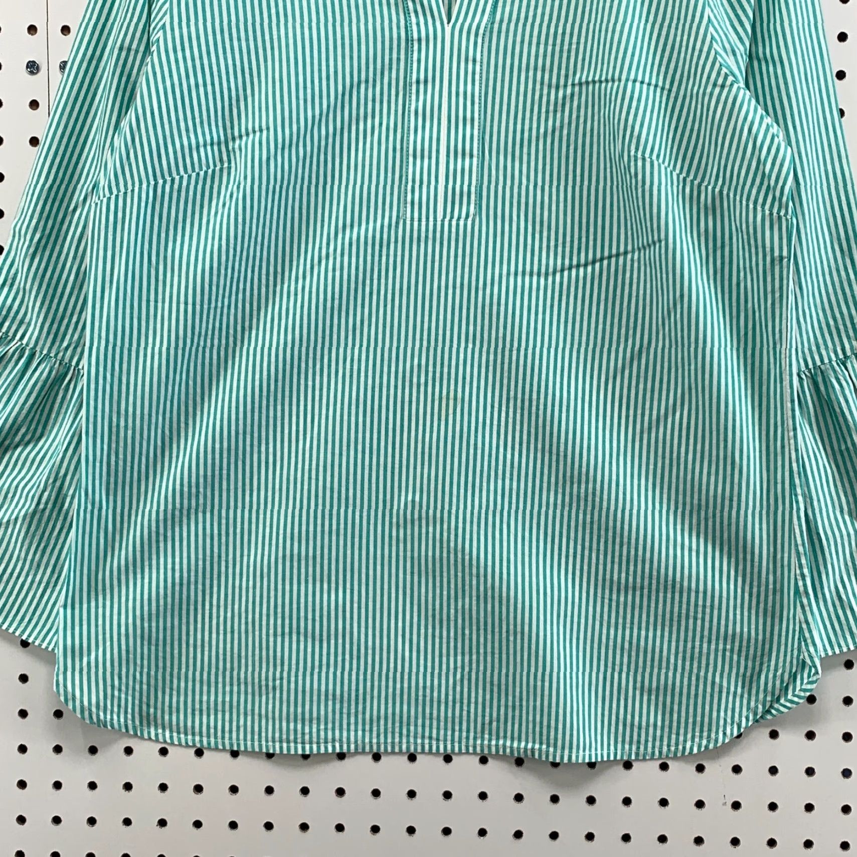 Talbots Talbots Womens Tunic Shirt Striped Bell Sleeve White Green Small Size S Adult Women Size S / US 4 / IT 40 - 7 Thumbnail