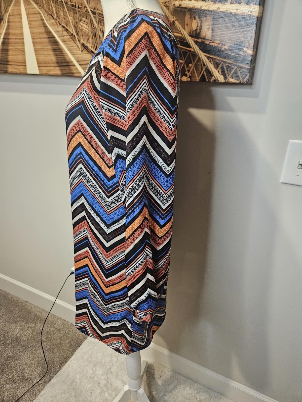 Almost Famous Stylish Chevron Print Dress - Vibrant Patterns #423 Size S / US 4 / IT 40 - 2 Thumbnail