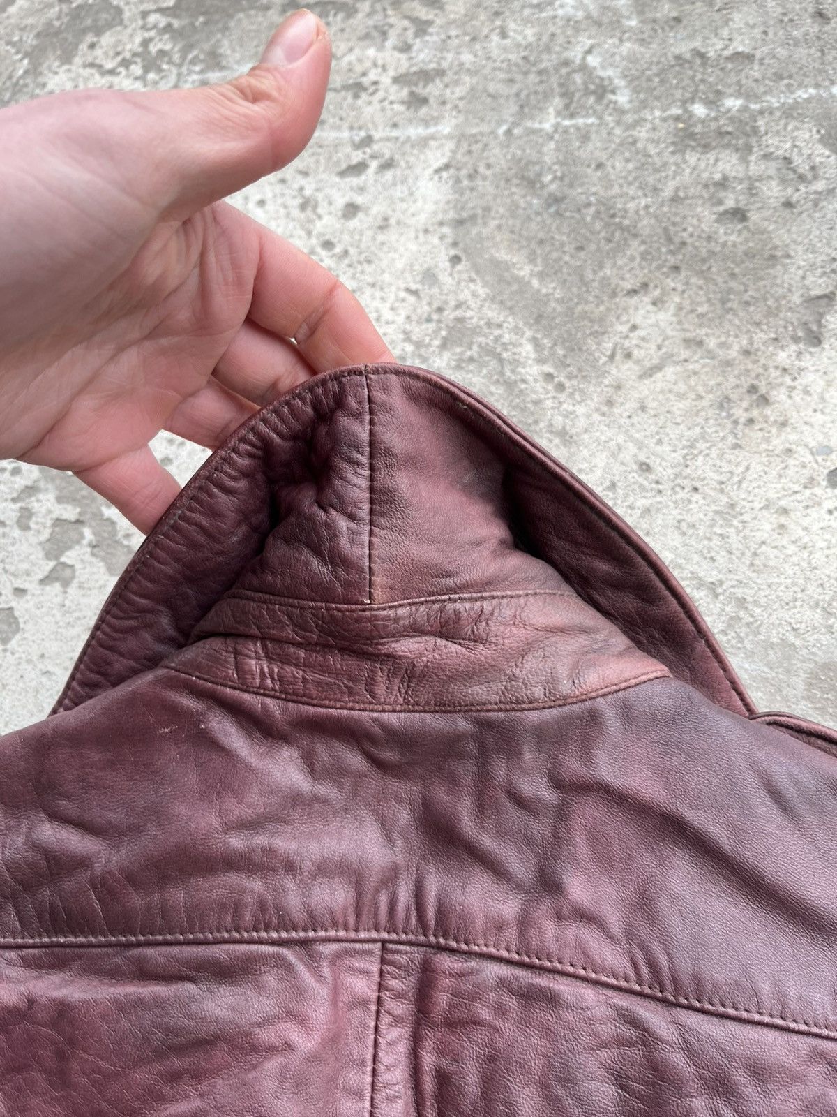 Allsaints × Japanese Brand Vintage AllSaints Avant Garde Sun Faded Red Leather Jacket Size S / US 4 / IT 40 - 21 Thumbnail