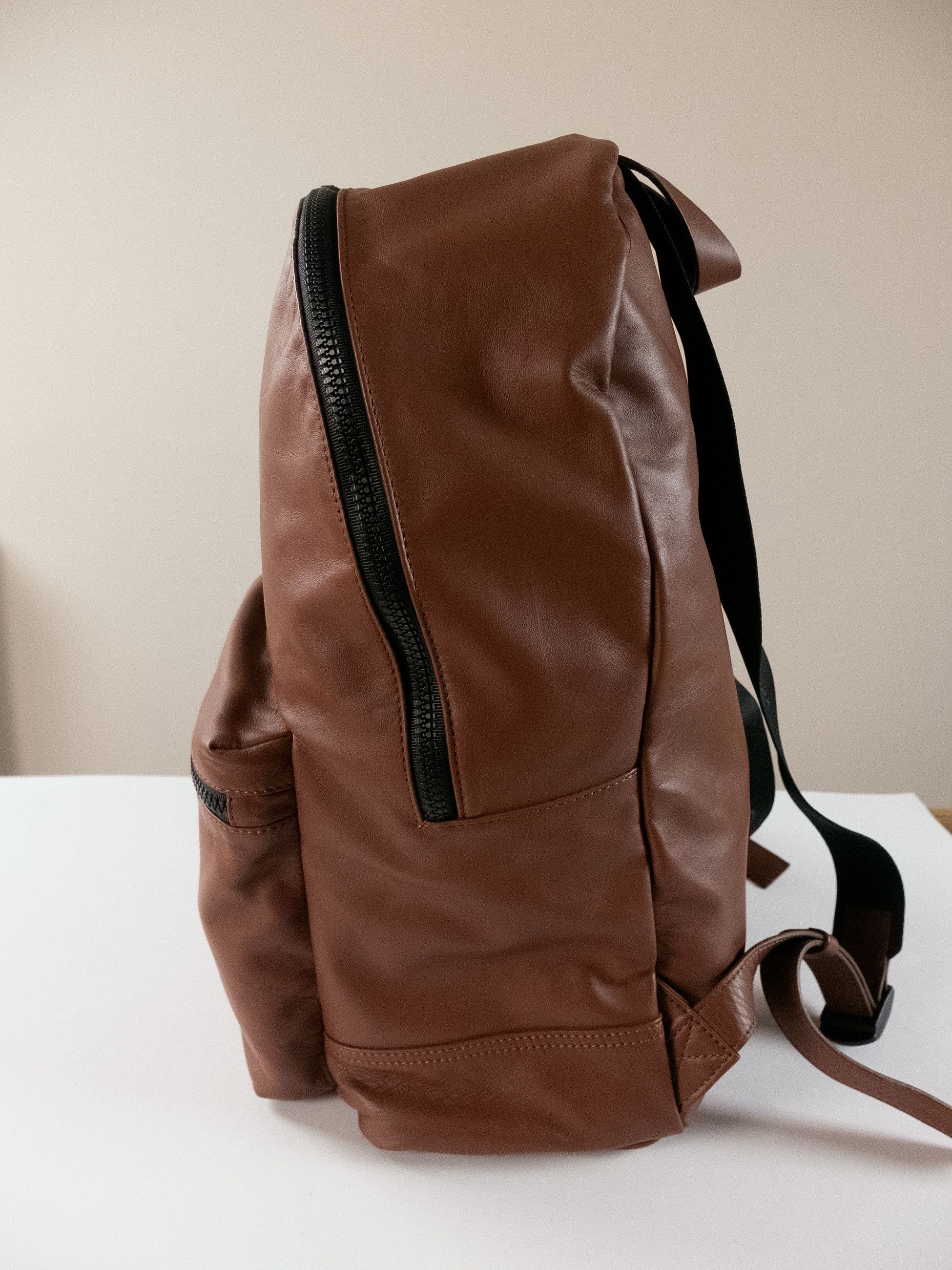 Santoni SANTONI brown lightweight soft leather backpack authentic Size ONE SIZE - 5 Thumbnail