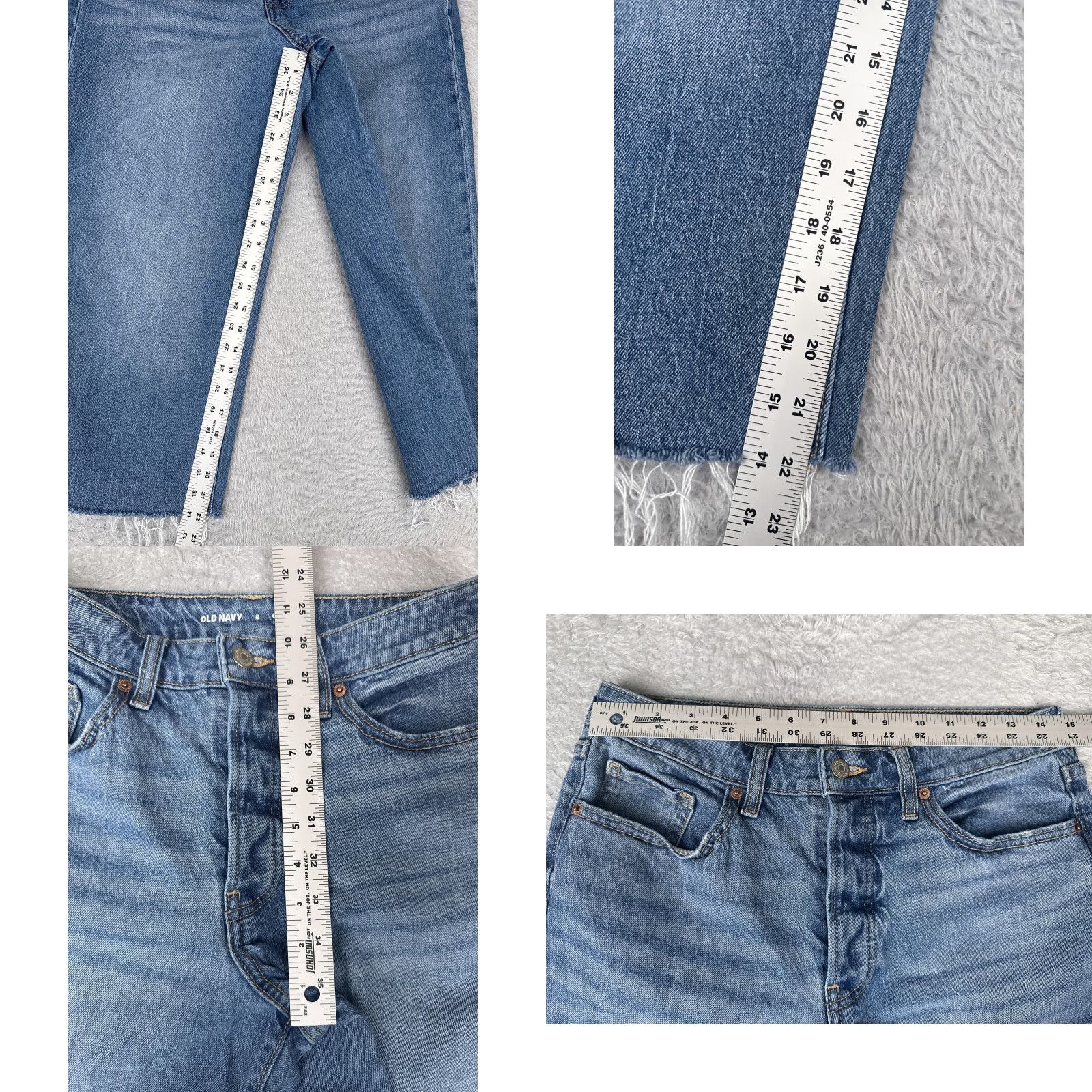 Old Navy Old Navy Jeans Womens 8 Blue High-Rise OG Loose Cropped Raw Hem Wide Leg Denim Size 30" / US 8 / IT 44 - 8 Thumbnail