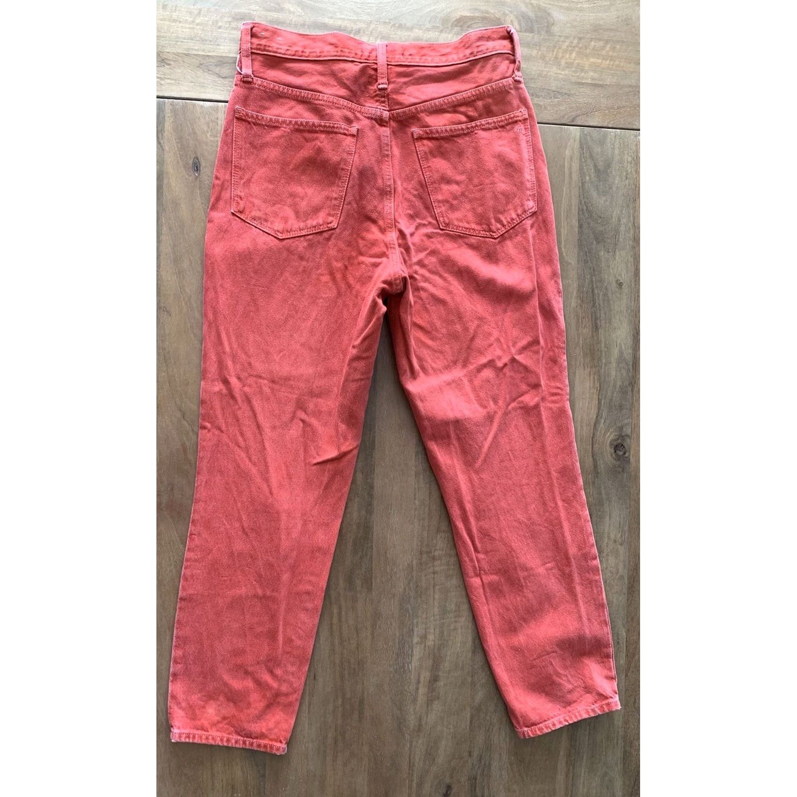 Madewell Madewell The Mom Jean Jeans Women 27 30x26 Red Orange Denim Tapered Hi-Rise 5-Pocket Size 27" / US 4 / IT 40 - 2 Thumbnail
