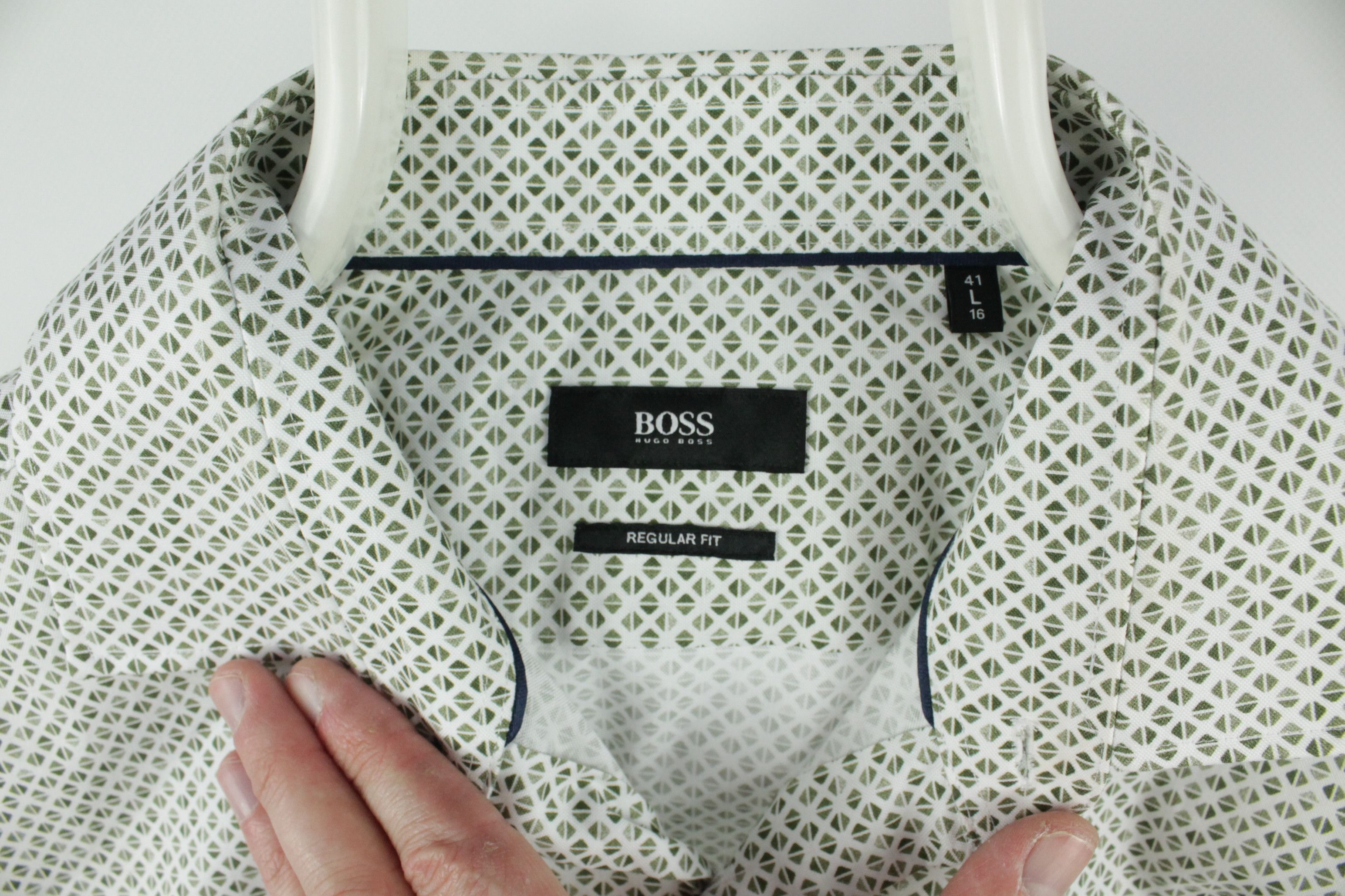 Designer × Hugo Boss Hugo Boss H-Joe Micro Pattern Regular Fit Dress Shirt Men's Size US L / EU 52-54 / 3 - 3 Thumbnail