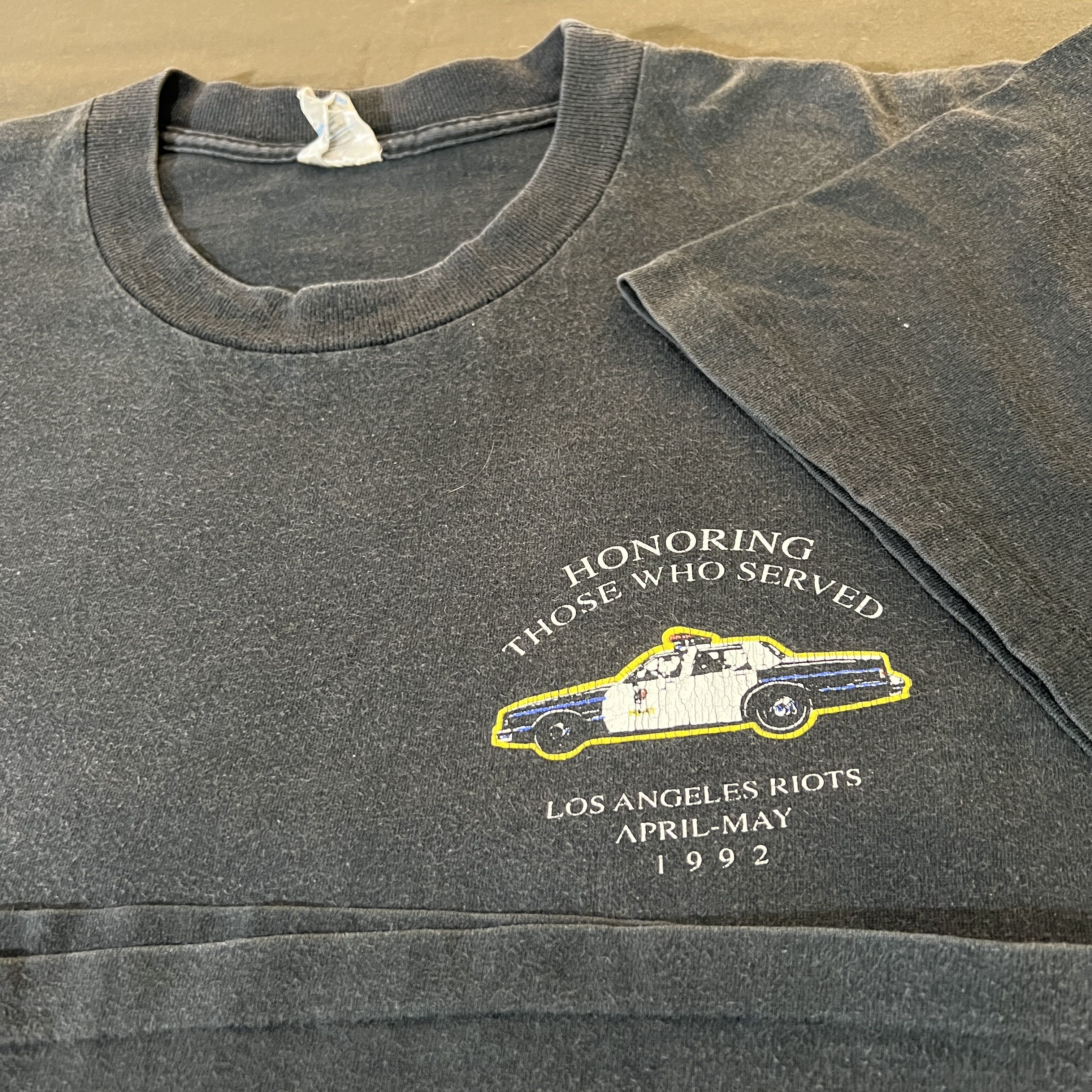 Vintage Vintage 1992 Los Angeles Riots Tee Faded LAPD Rodney King Size US XL / EU 56 / 4 - 8 Thumbnail