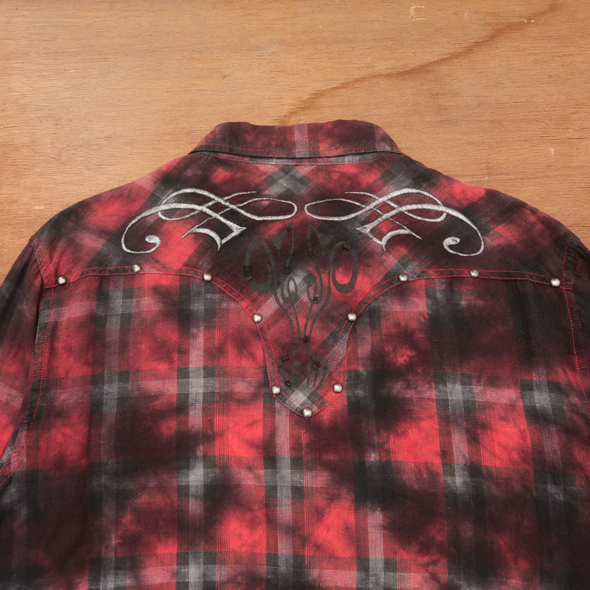 Japanese Brand 2000s If Six Was Nine Fog Pattern Punk Western Shirt Size US M / EU 48-50 / 2 - 16 Thumbnail