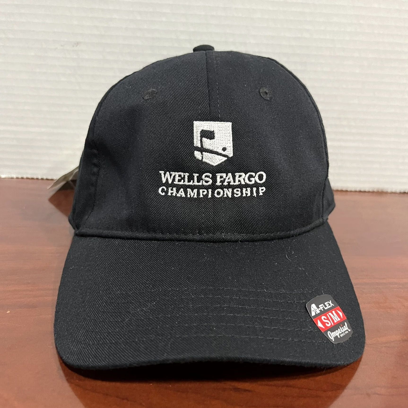 Imperial Wells Fargo Championship Imperial Golf Hat Cap Stretch Fit S/M PGA Tour Black Size ONE SIZE - 2 Thumbnail
