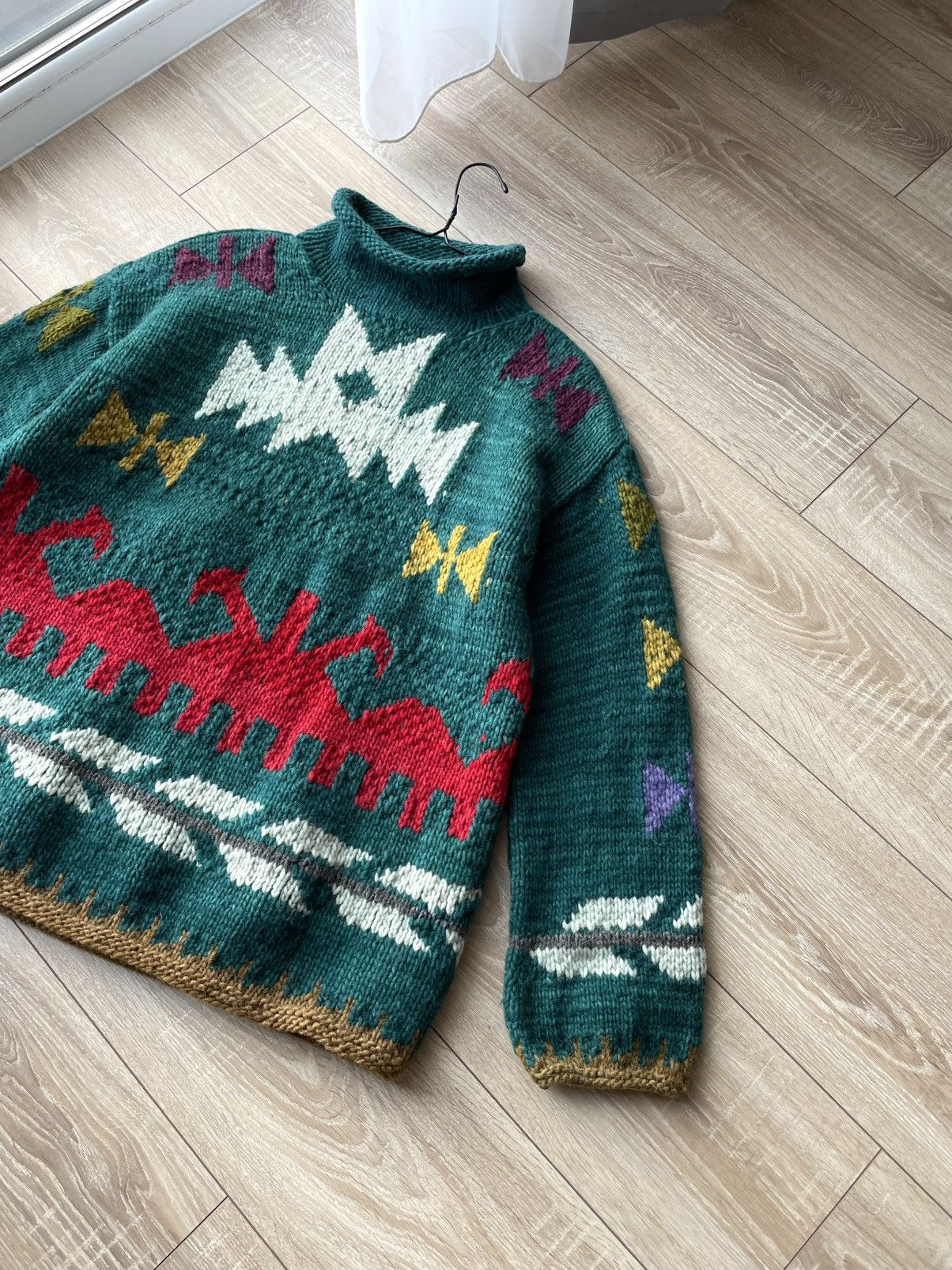 Vintage Vintage Pachamama Aztec Navajo Wool Knit Chunky Sweater RRL Size US XL / EU 56 / 4 - 7 Thumbnail