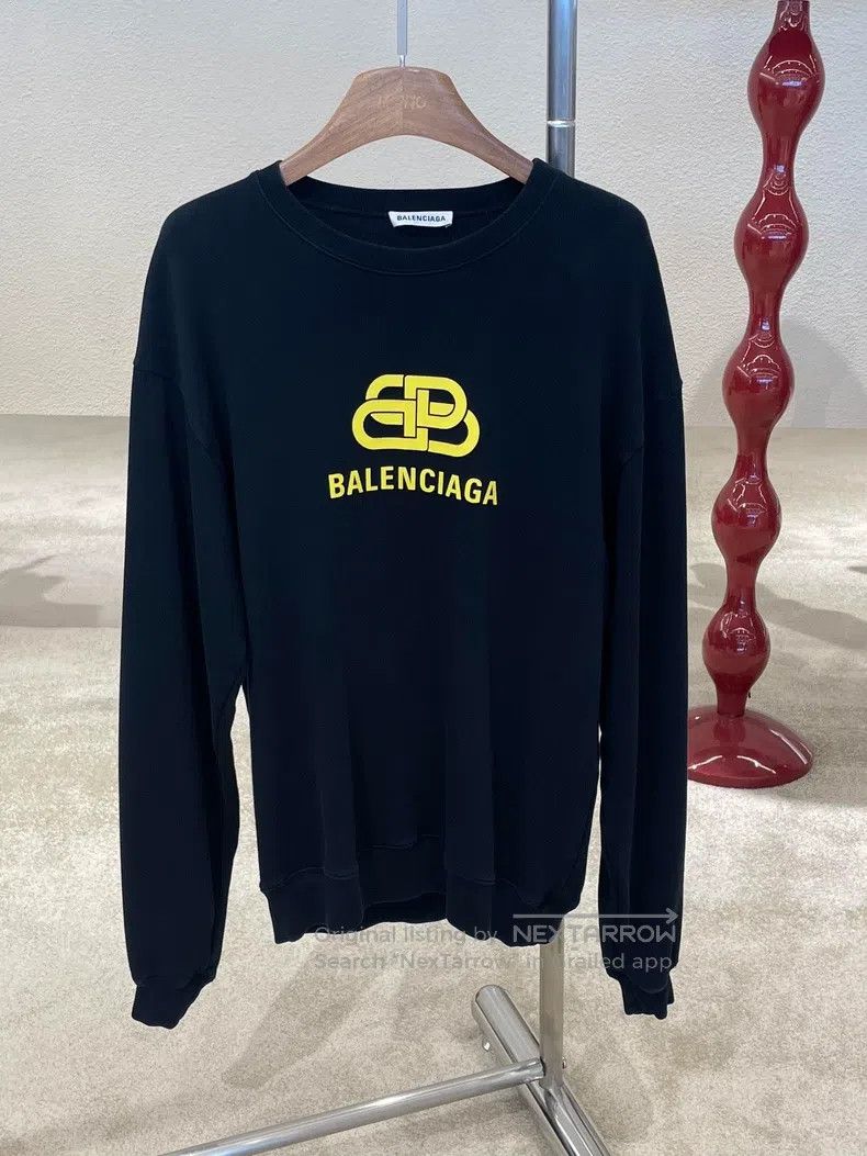 Balenciaga Letter Logo Loose Fit Crew Neck Long Sleeve Swe