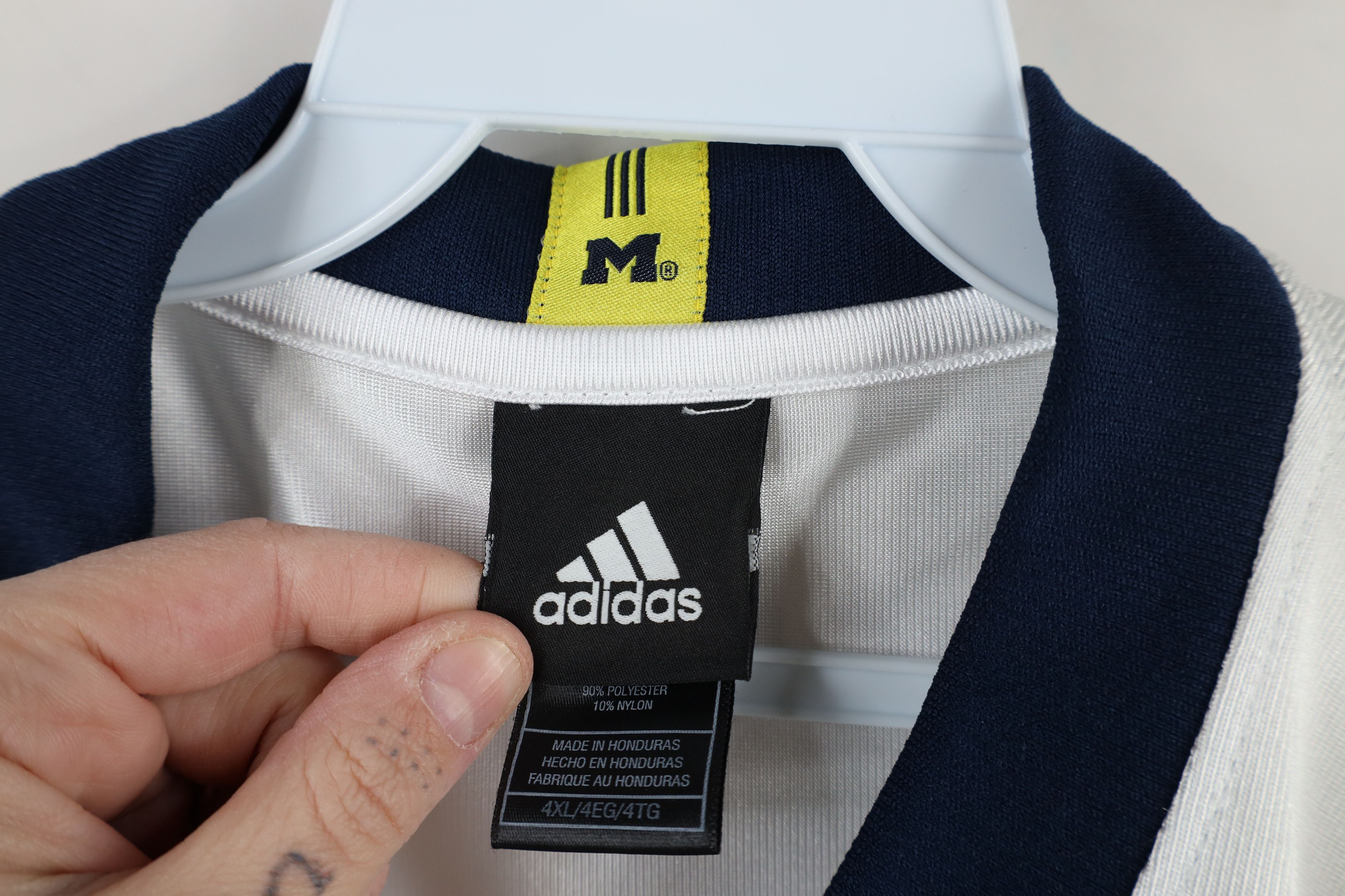 Adidas × Vintage Vintage Adidas University of Michigan Jersey White #5 Size US XXL / EU 58 / 5 - 10 Thumbnail