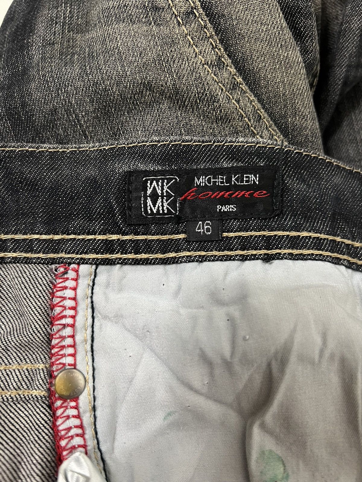 If Six Was Nine 🔥 MICHEL KLEIN ASYMMETRIC CARGO DENIM JEANS Size US 32 / EU 48 - 13 Thumbnail