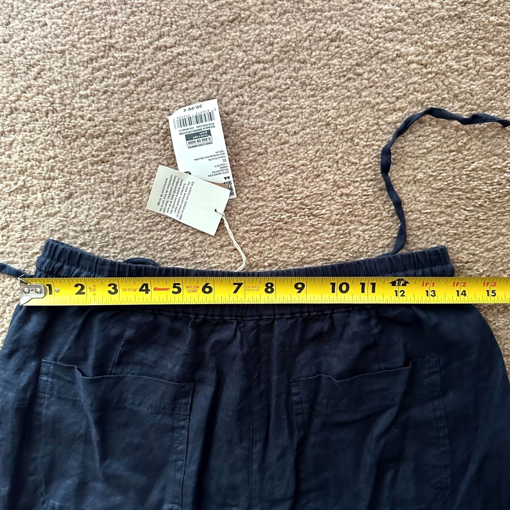 Vintage Monoprix Premium Pants Womens XS 28x29 100% Linen NWT High Rise Straight Leg Size 26" / US 2 / IT 38 - 7 Thumbnail