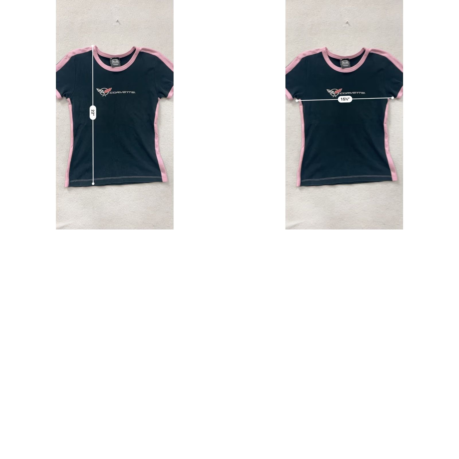 Logo 7 VINTAGE Corvette Logo Black & Pink Ringer T-Shirt Size L / US 10 / IT 46 - 8 Thumbnail