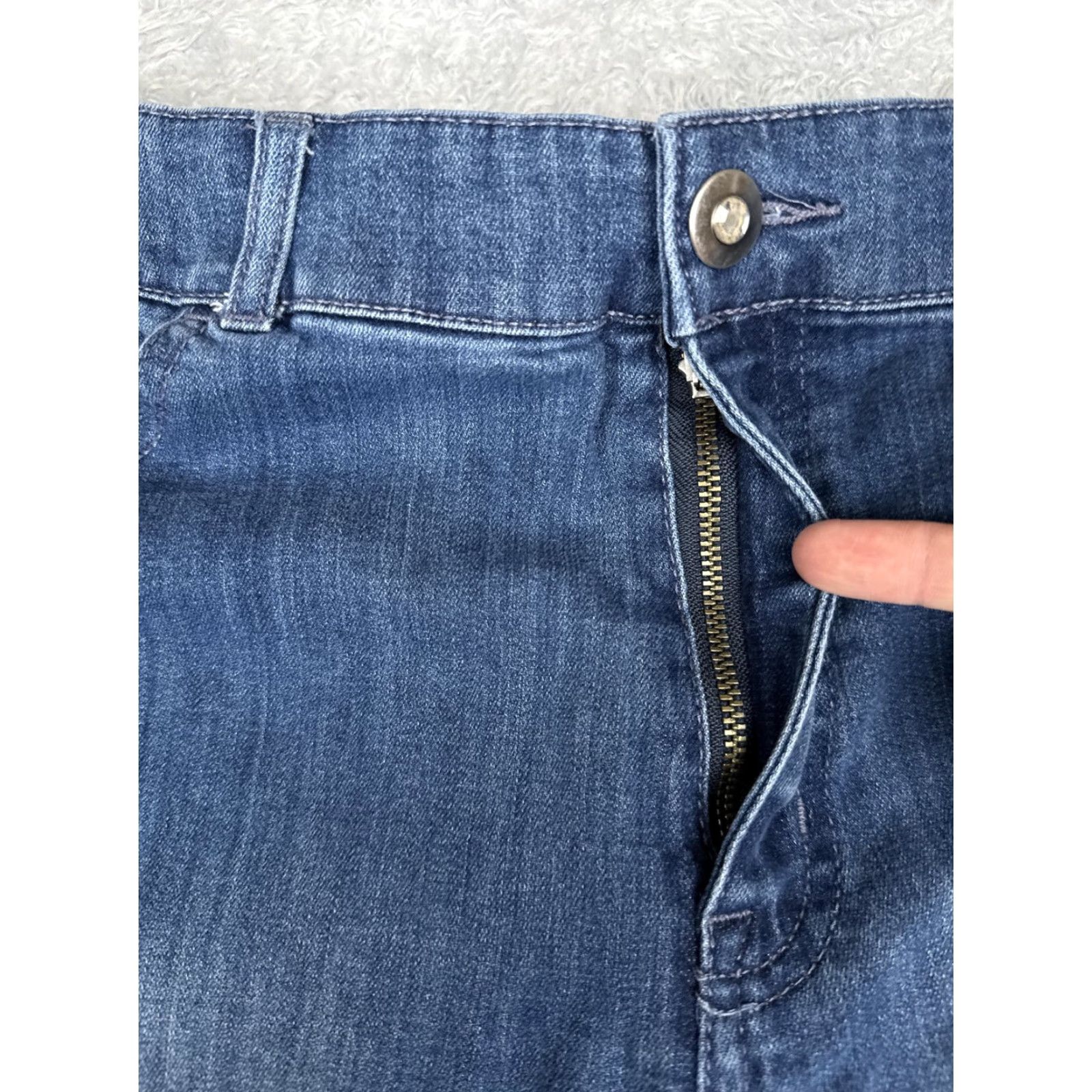 Vintage Secrets Straight Jeans Womens 16 Blue Medium Wash High Rise Relaxed Denim 36x29 Jeans Womens Size 38" / US 16 / IT 52 - 5 Thumbnail