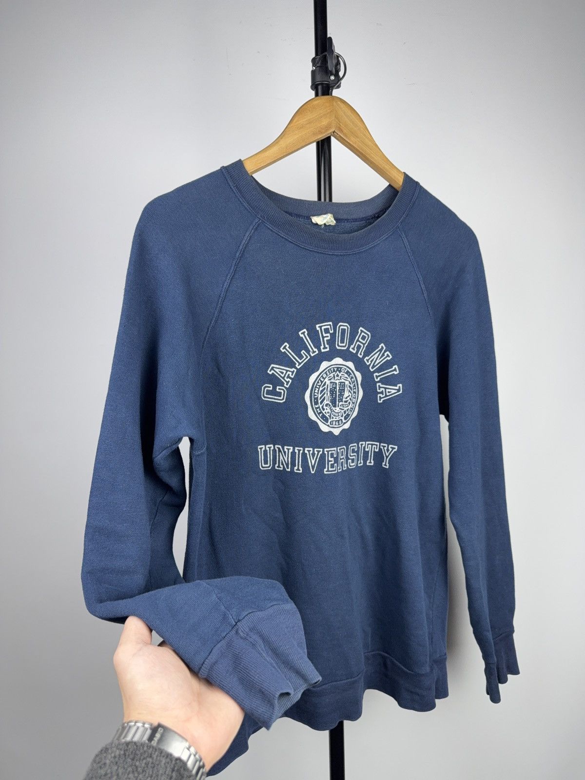 Vintage Vintage 80s California University Crewneck Sweatshirt Blue Size US M / EU 48-50 / 2 - 6 Thumbnail