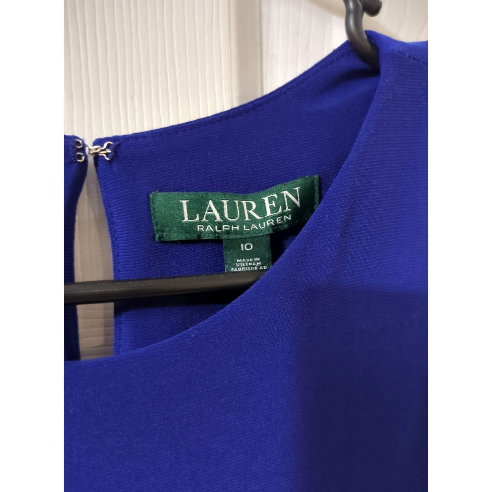 Ralph Lauren Lauren Ralph Lauren Dress 10 Blue A-Line Sleeveless Knee Length Knit Polyester Blend Lined Stretch Women Small City Classic Preppy Workwear Men's? Size L / US 10 / IT 46 - 2 Thumbnail
