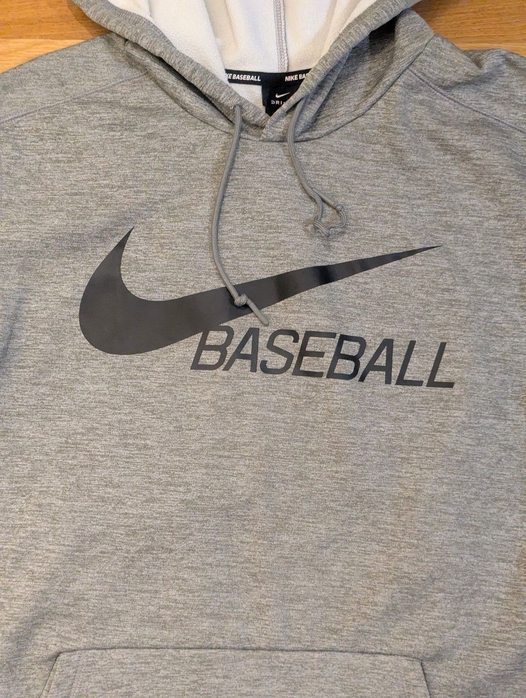 Nike Nike Baseball Hoodie Sweatshirt Large - gray w black logo Size US L / EU 52-54 / 3 - 5 Thumbnail