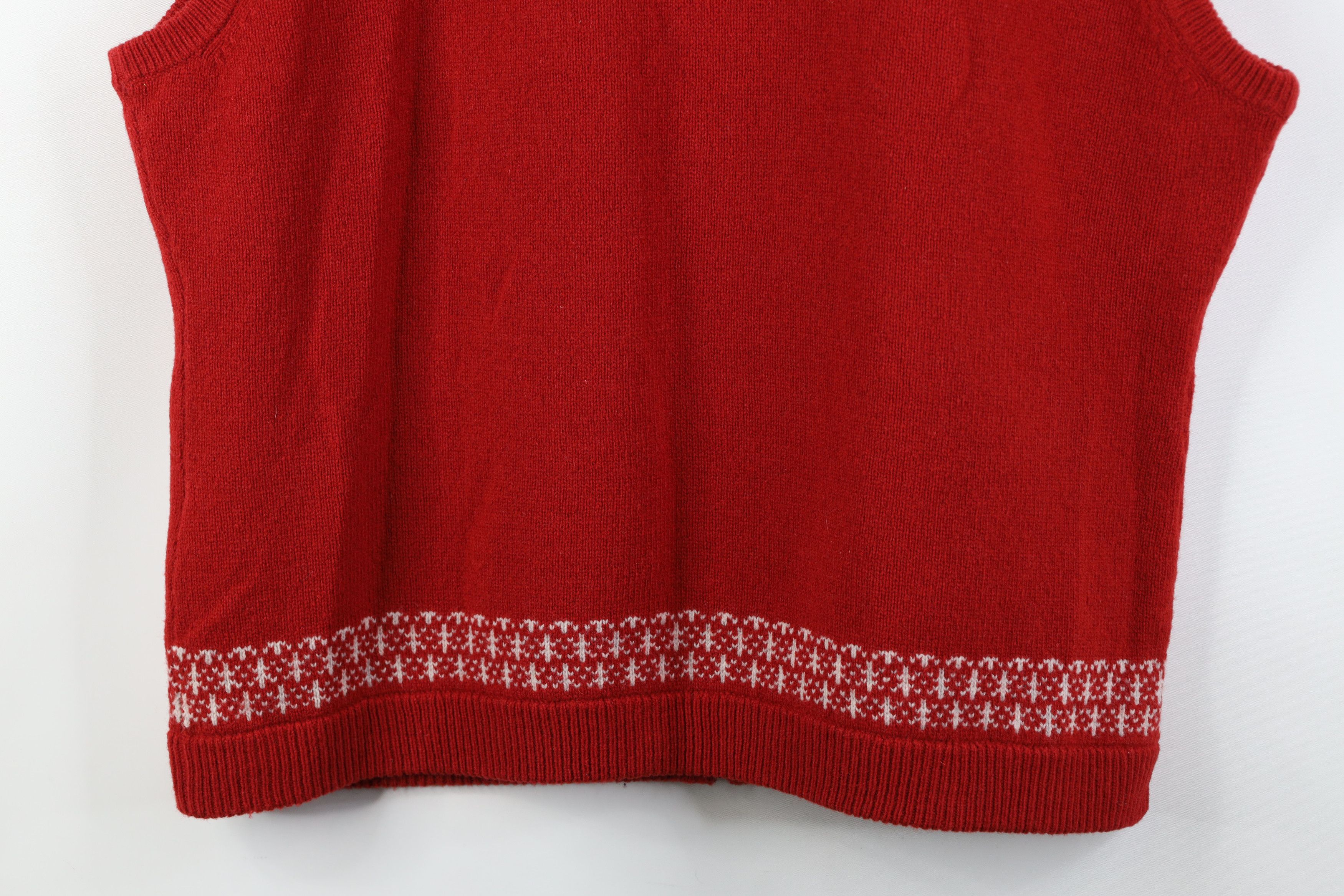 Woolrich Woolen Mills Vintage Woolrich Nature Deer Wool Knit Zip Sweater Vest Red Size XL / US 12-14 / IT 48-50 - 13 Thumbnail
