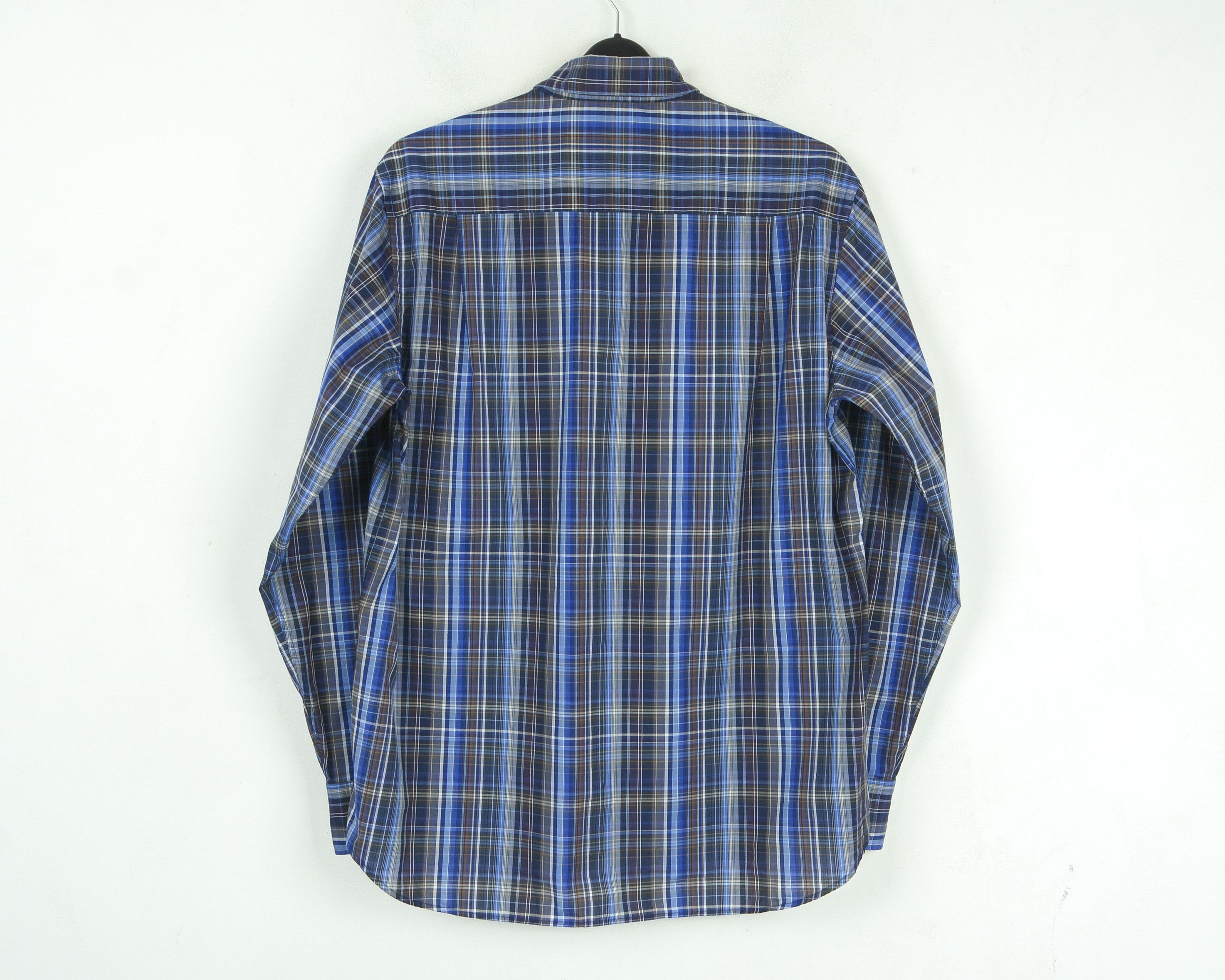 Paul & Shark Vintage Men's Shirt Cotton Button Up Over L Plaid Check Blue Size US L / EU 52-54 / 3 - 10 Thumbnail