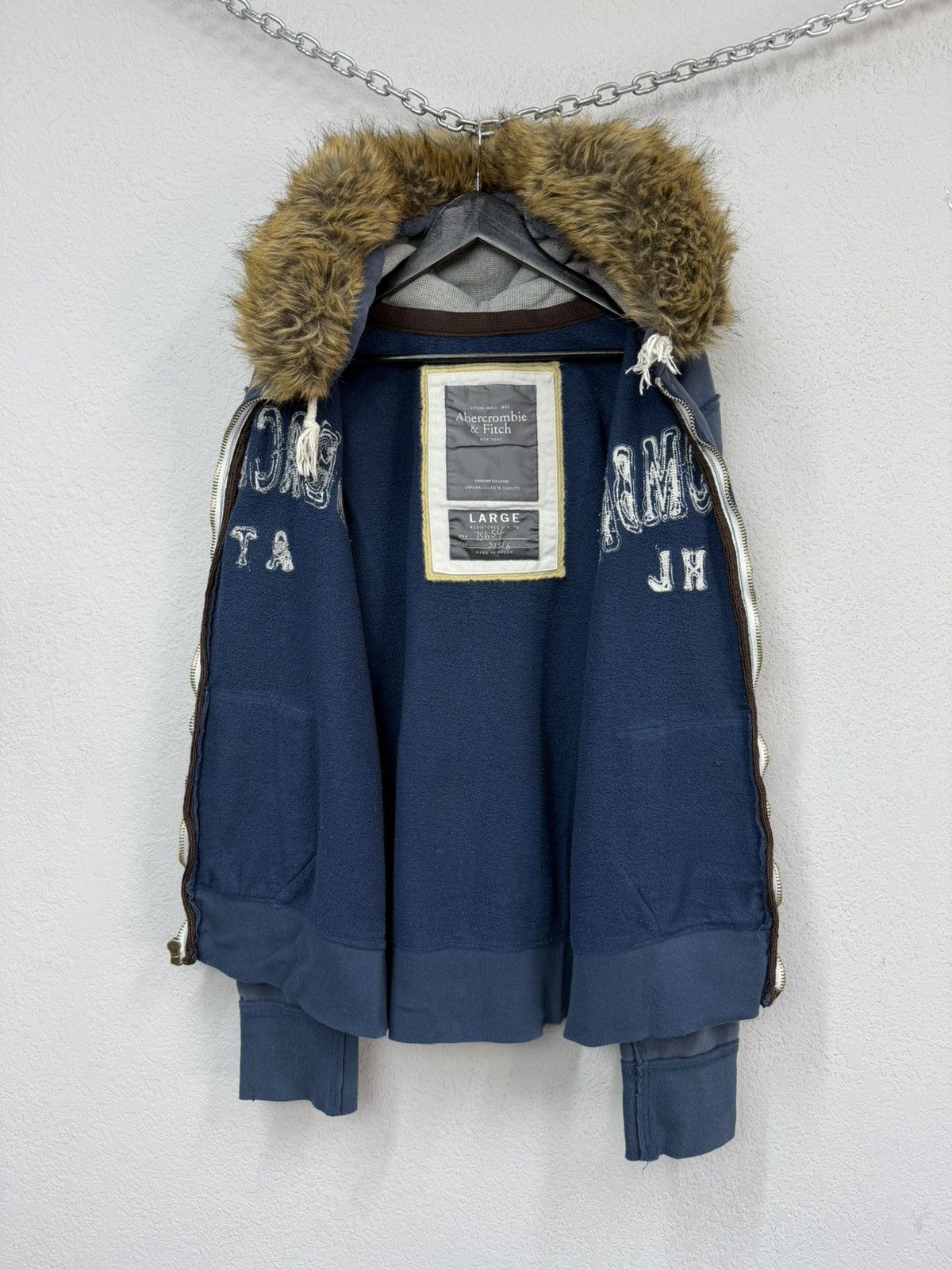 If Six Was Nine Vintage Abercrombie & Fitch Y2K 00s Fur Hoodie Ifsixwasnine Size US L / EU 52-54 / 3 - 9 Thumbnail