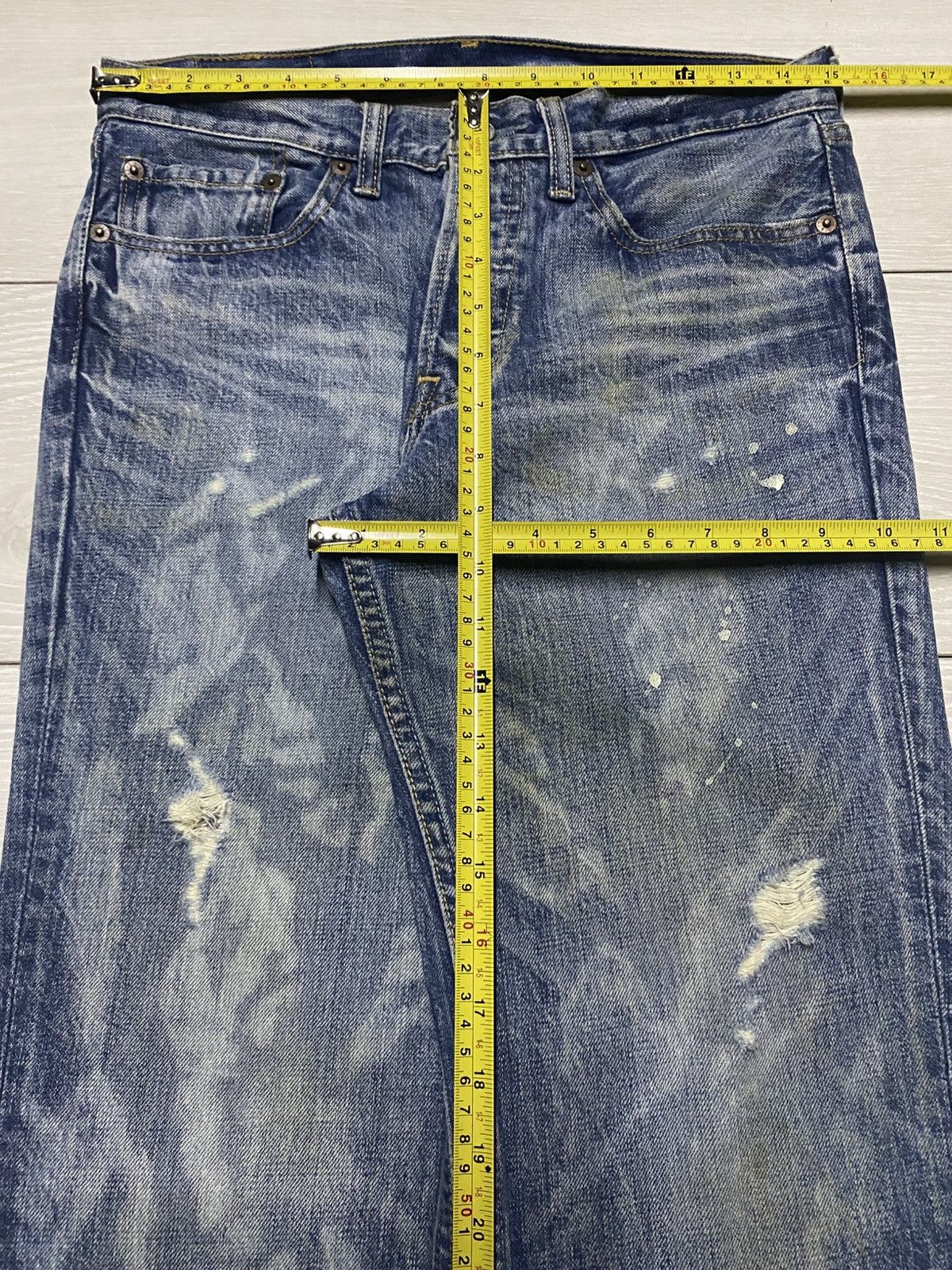 Levi's Vintage Levis 501 Bleached Distressed Jeans Size US 30 / EU 46 - 14 Thumbnail