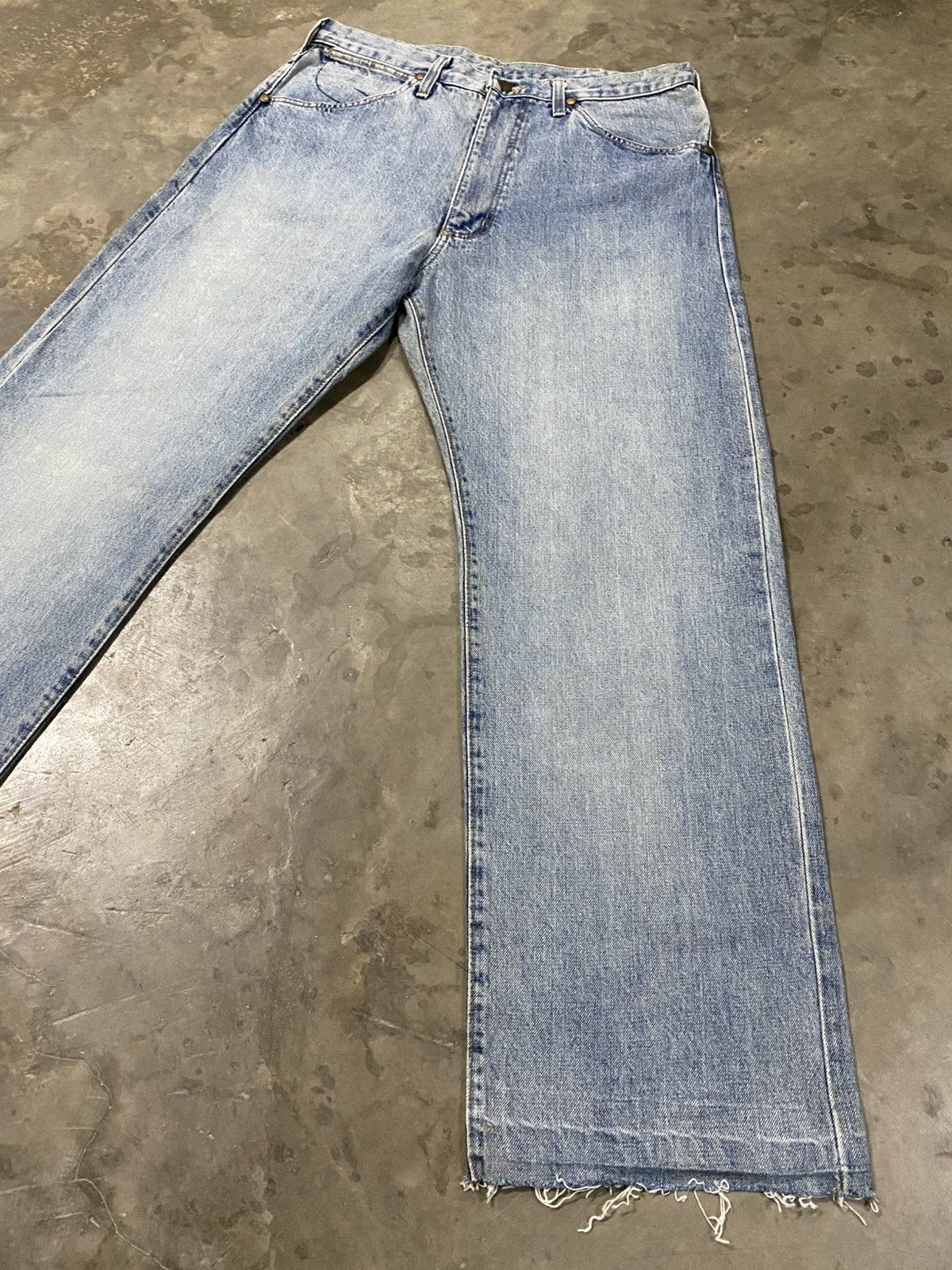Vintage × Wrangler Vintage Wrangler Blue Bell Selvedge Washed Blue @257 Size US 33 - 8 Thumbnail