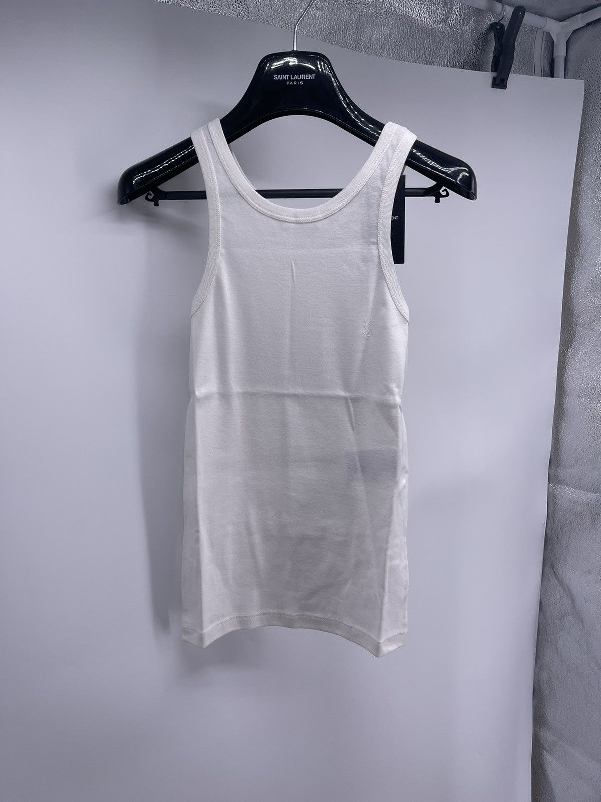 image of Saint Laurent Paris Saint Laurent Tank Top Size S in White, Men's