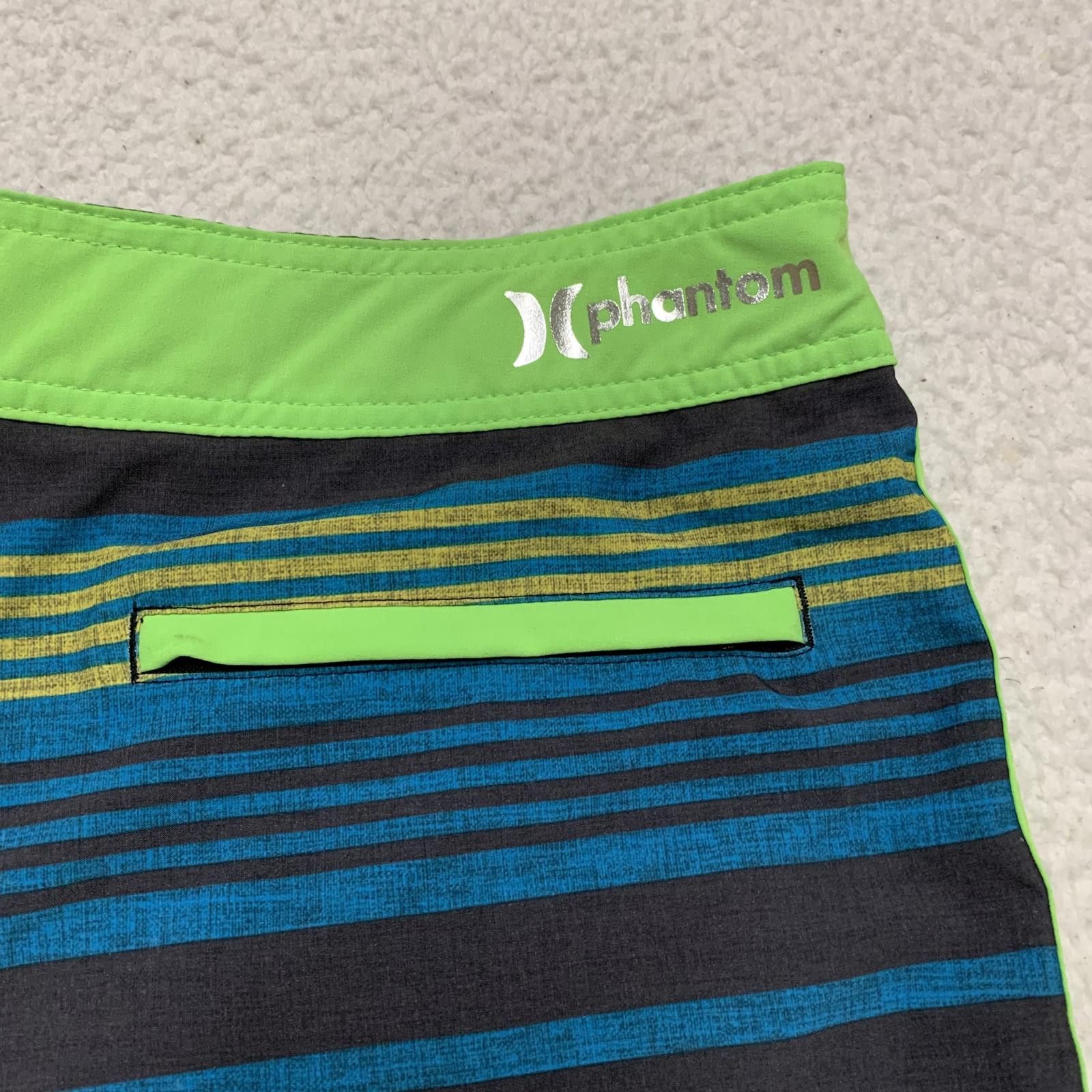 Hurley Hurley Men's Sz 32 Striped Blue Green Surf Board Shorts W33 Size US 32 / EU 48 - 10 Thumbnail