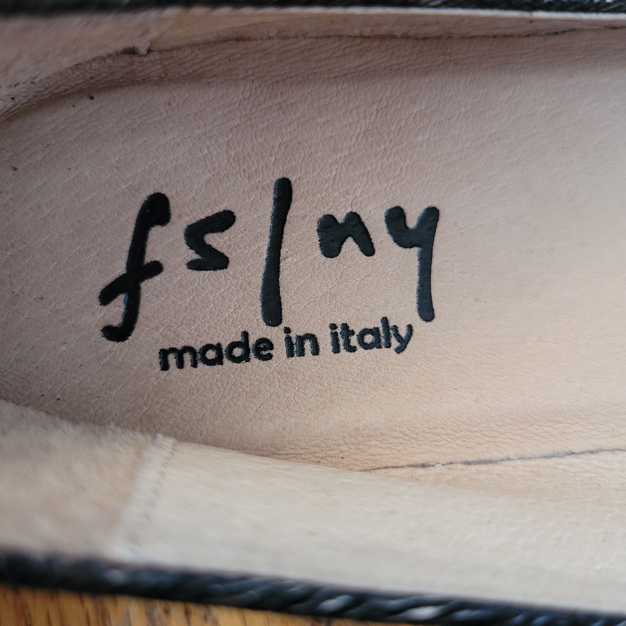 Vintage FS NY 8 Italy Animal Leopard Print Flats Shoes Wedge Black G Size US 8 / IT 38 - 4 Thumbnail