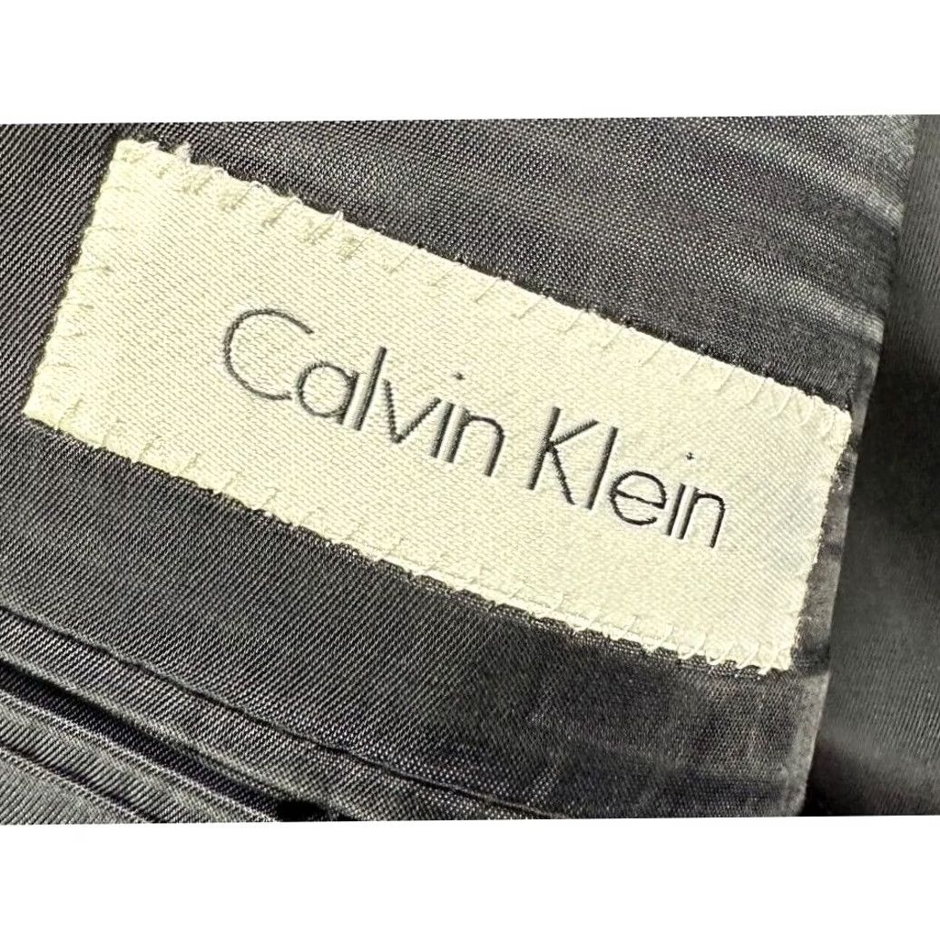 Calvin Klein Calvin Klein Sport Coat Blazer Adult 40R Dark Grey 100% Wool Tuxedo Suit Mens Size 40R - 4 Thumbnail