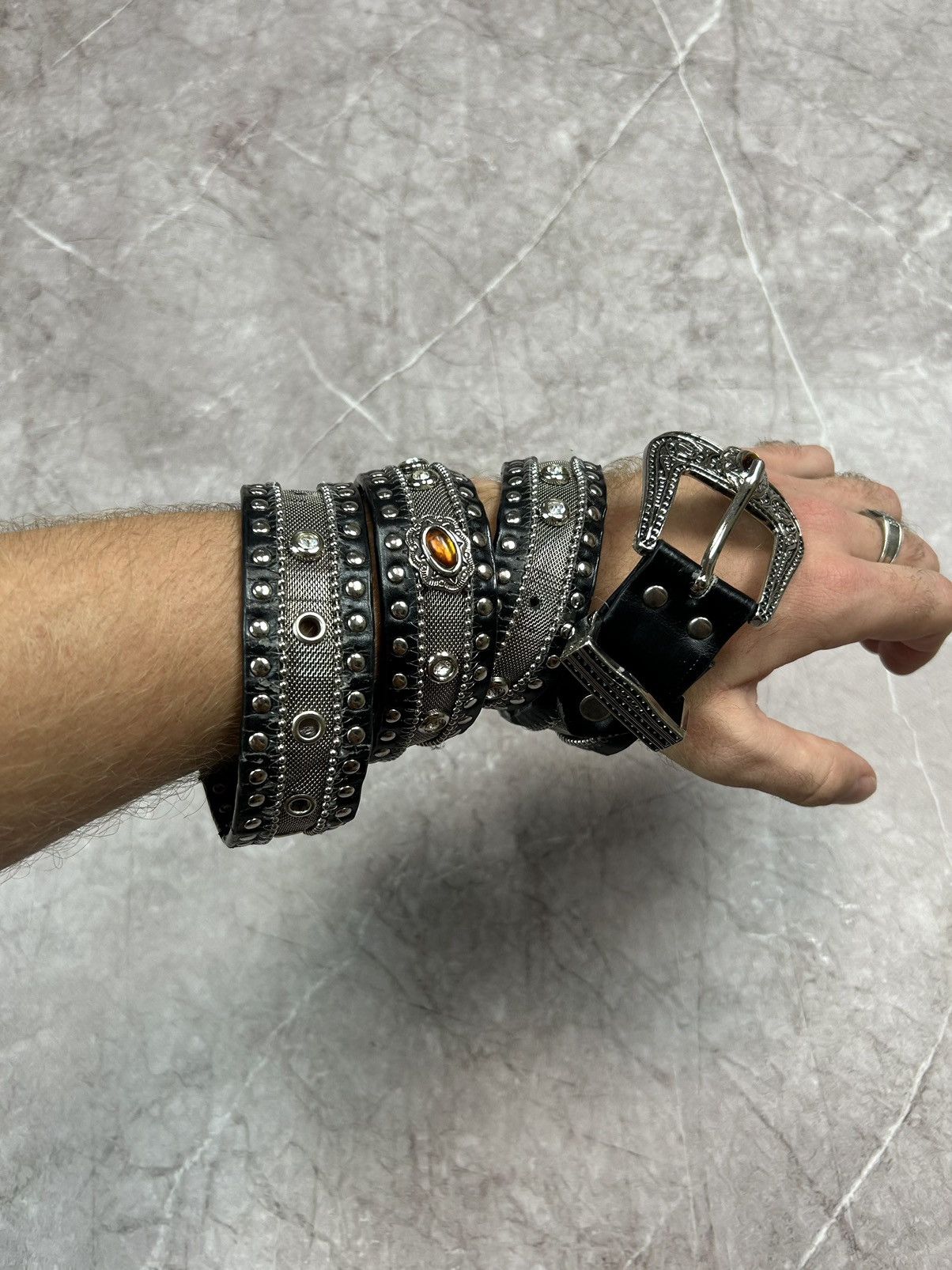 Hysteric Glamour Vintage Belts Y2K Bb.Simon Style Punk leather belt Japanese Size ONE SIZE - 2 Thumbnail