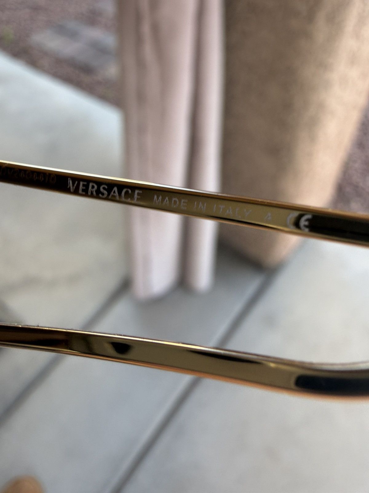 Versace Versace VE2226 Shield Sunglasses – Gold / Black Clean Size ONE SIZE - 7 Thumbnail