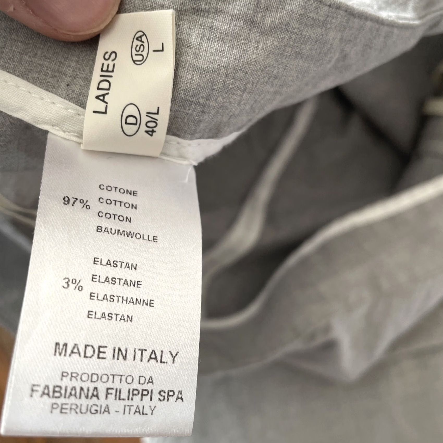 Fabiana Filippi Fabiana Filippi Gray Work Pants Slacks Size L Regular Inseam 26 in Tapered Cotton Women Dress Pants Size 36" / US 14 / IT 50 - 6 Thumbnail