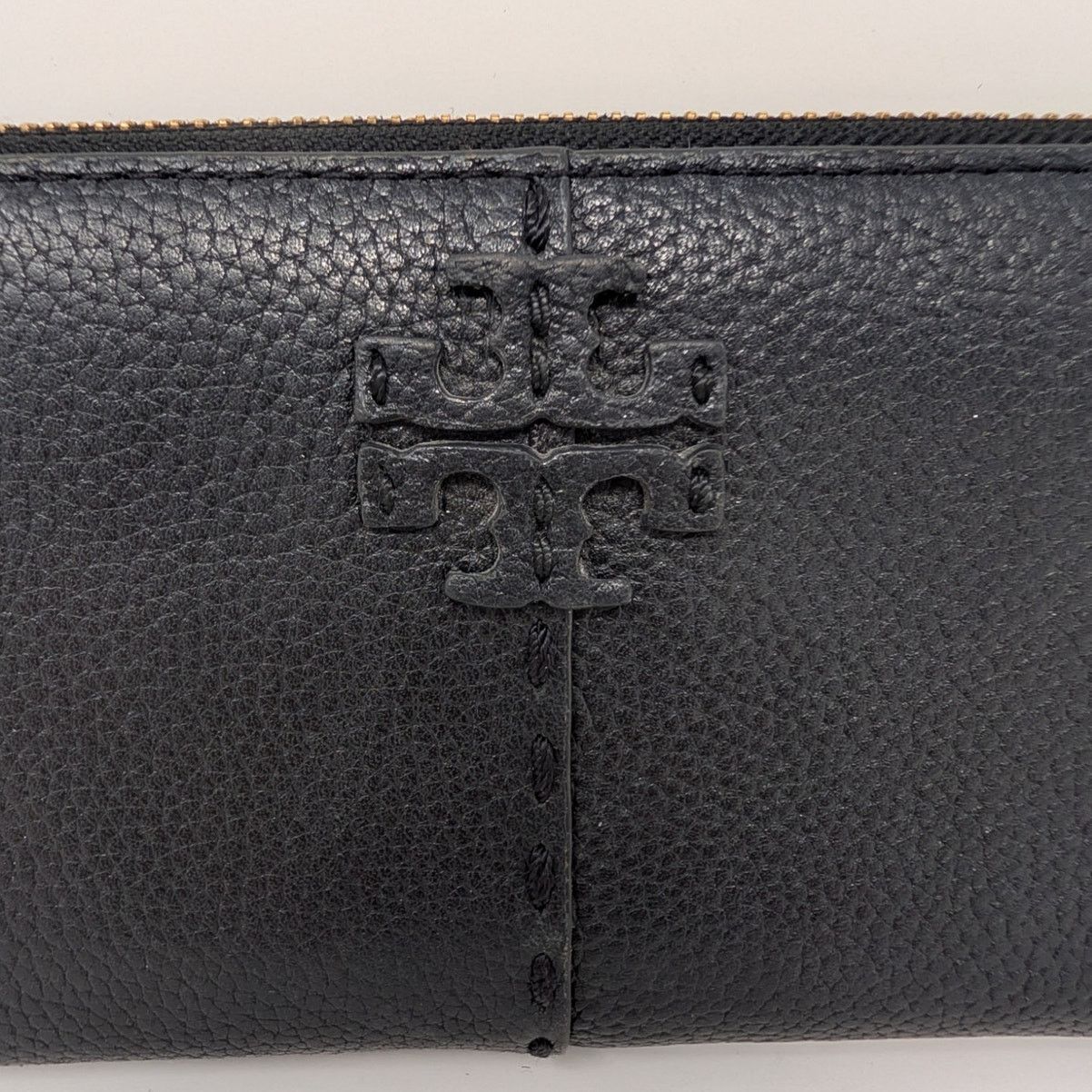 Tory Burch Tory Burch Black Leather Wallet Pebbled Logo Continental Size ONE SIZE - 8 Thumbnail