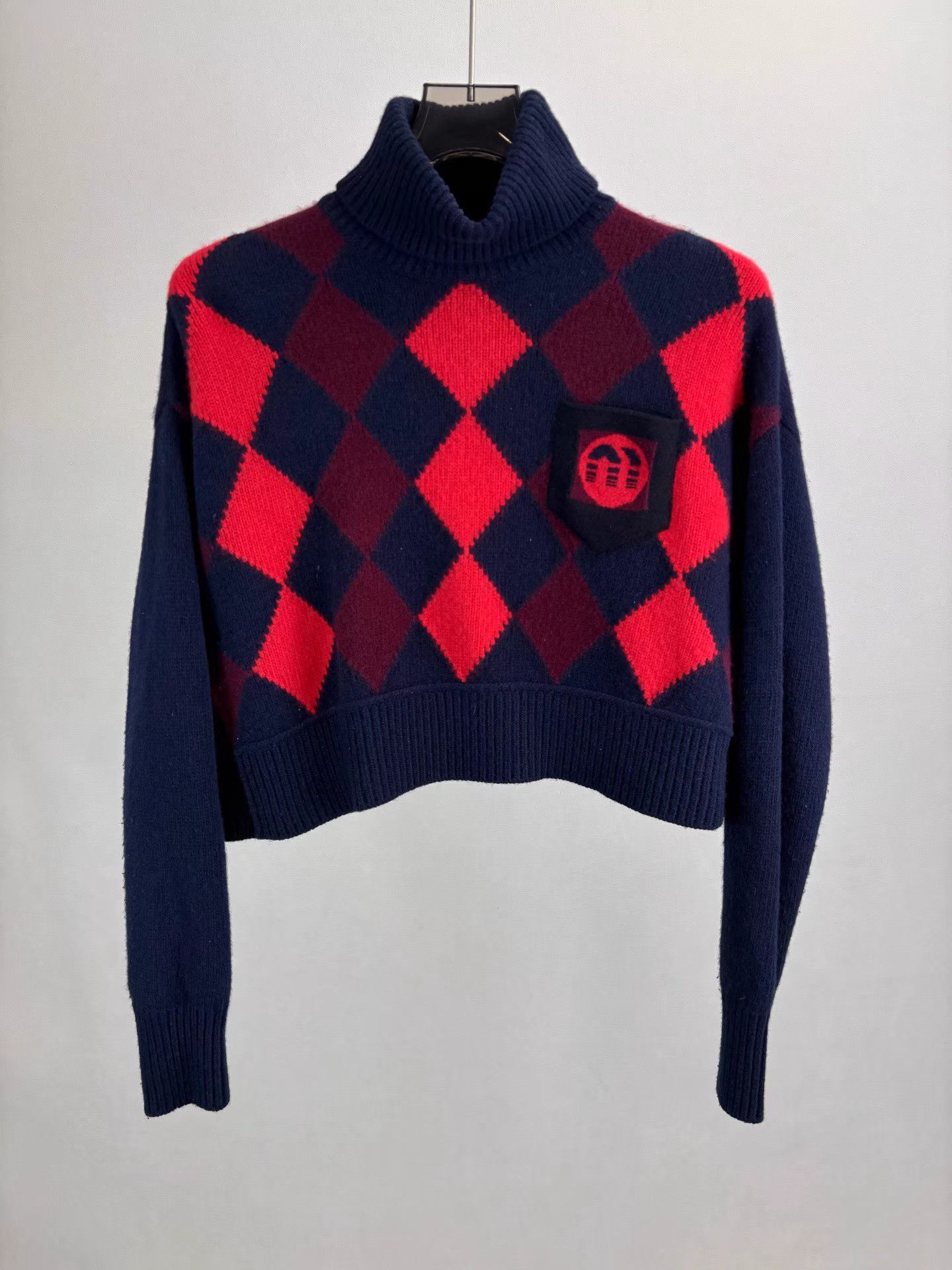Miu Miu MIUMIU Plaid Turtleneck Knit Sweater Size XS / US 0-2 / IT 36-38 - 1 Thumbnail